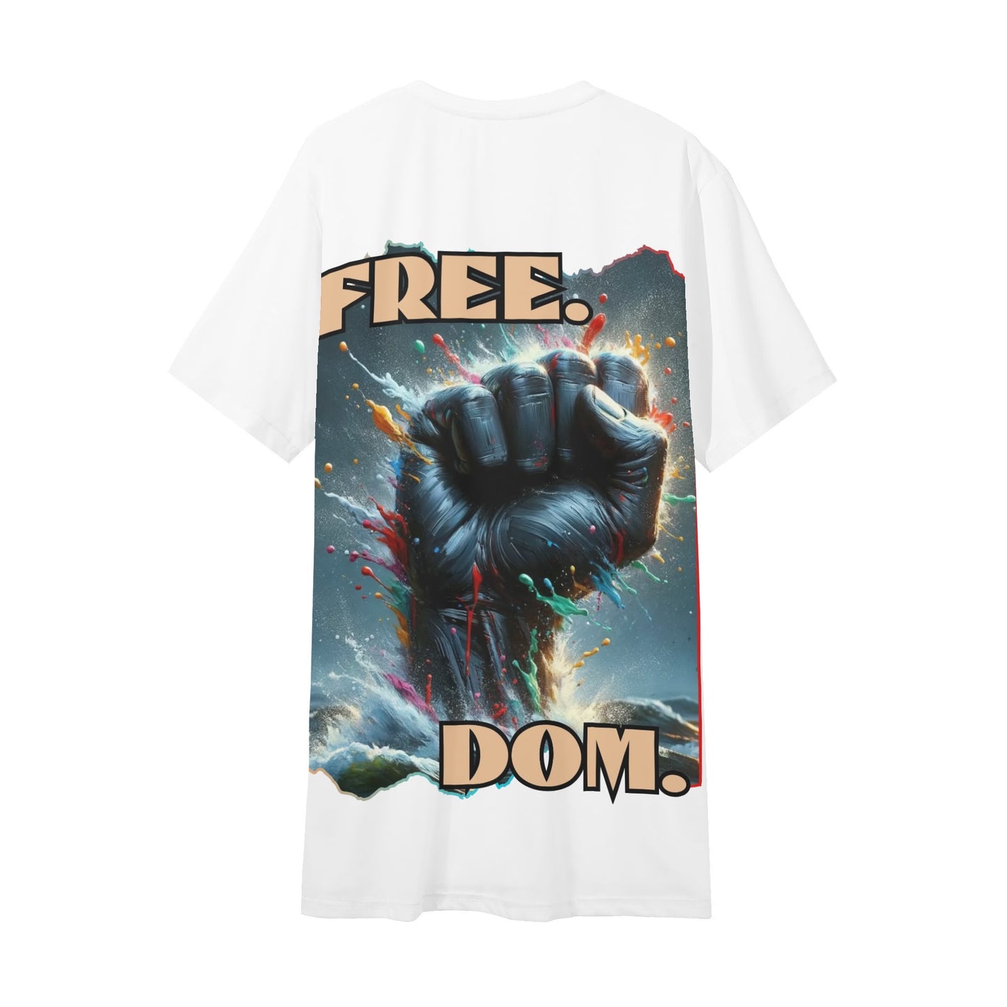 Mens Short Sleeve Soft Feel V-Neck T-Shirt "FREE.DOM."