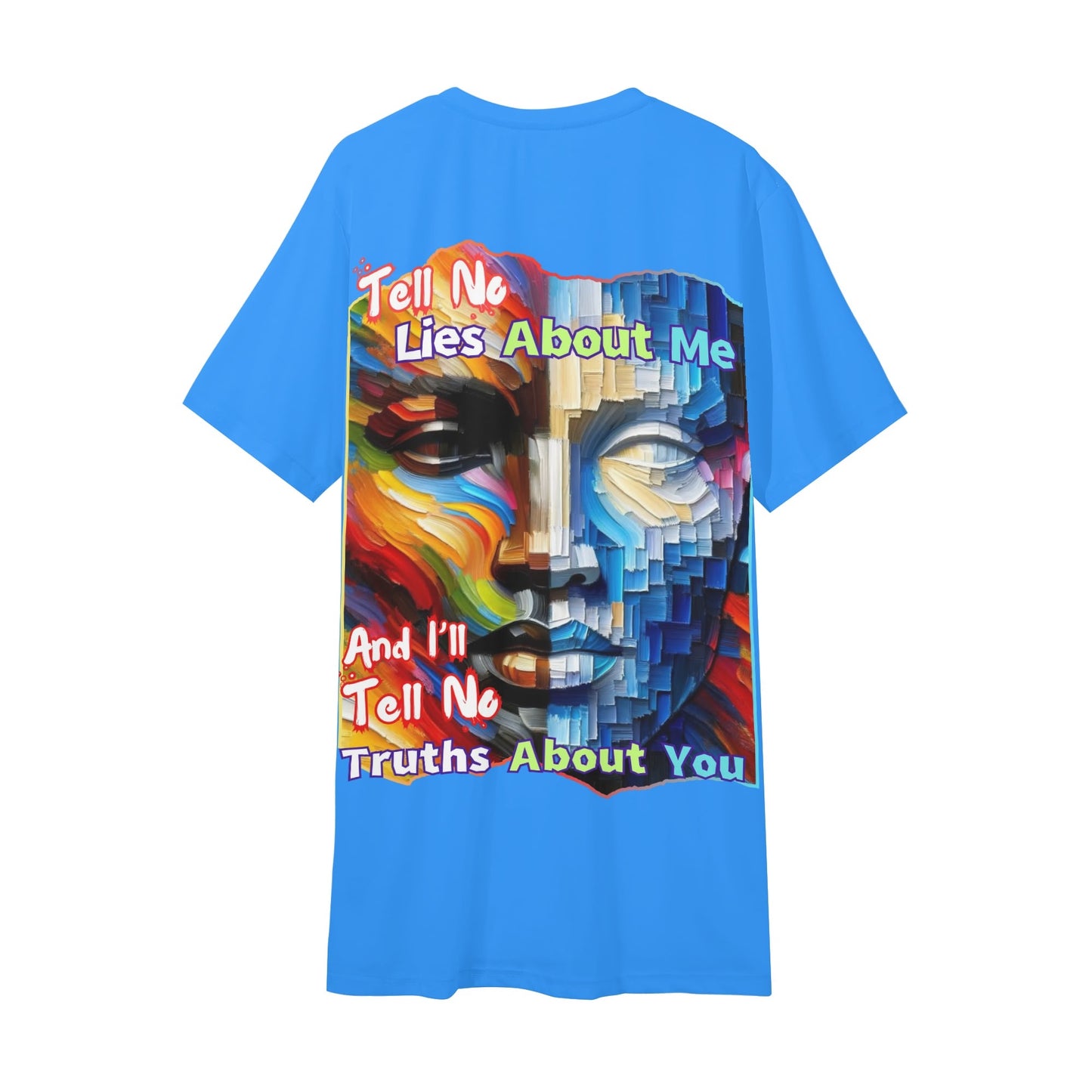 Mens Short Sleeve Soft Feel V-Neck T-Shirt "Tell No Lies About Me..."