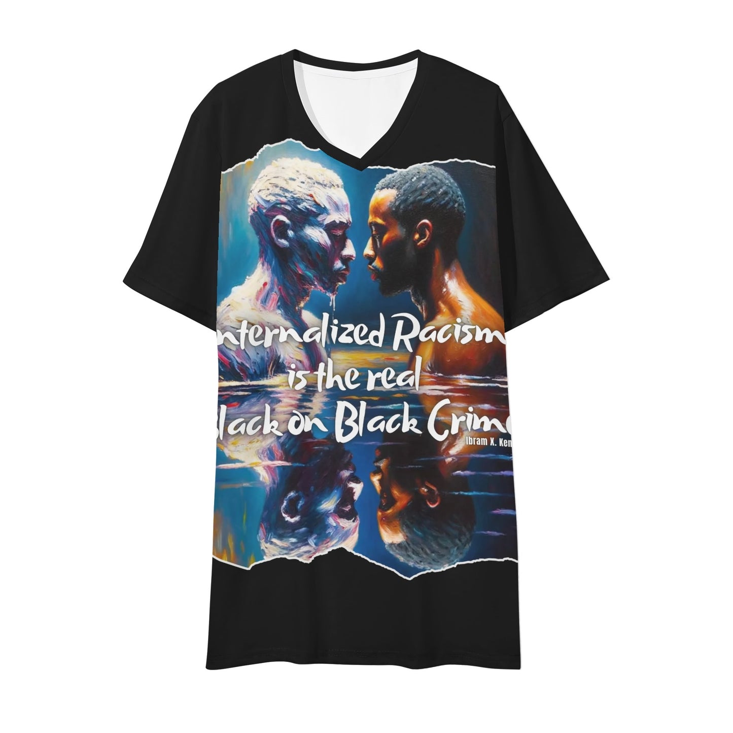 Mens Short Sleeve Soft Feel V-Neck T-Shirt "Internalized Racism..."