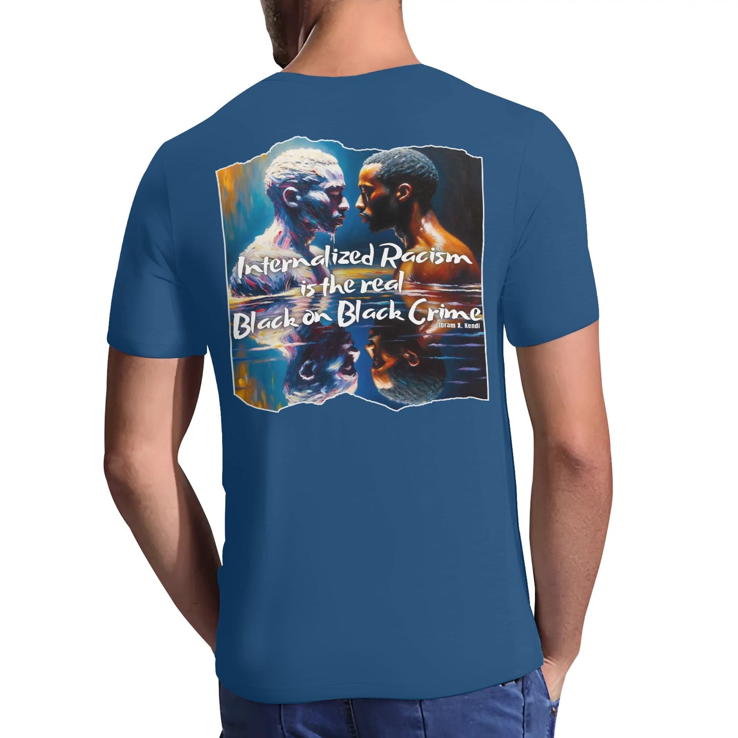 Mens Short Sleeve Soft Feel V-Neck T-Shirt "Internalized Racism..."