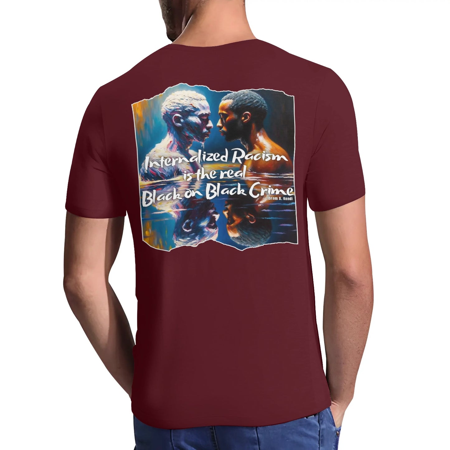 Mens Short Sleeve Soft Feel V-Neck T-Shirt "Internalized Racism..."