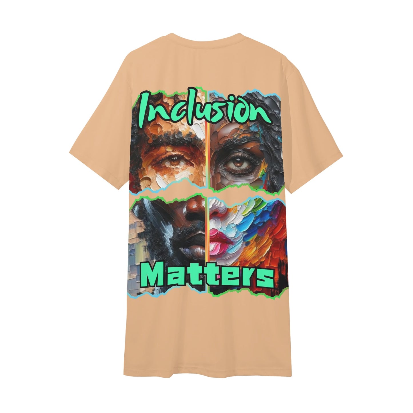 Mens Short Sleeve Soft Feel V-Neck T-Shirt "Inclusion Matters"