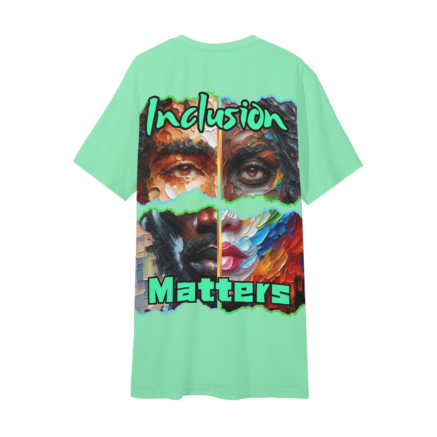 Mens Short Sleeve Soft Feel V-Neck T-Shirt "Inclusion Matters"