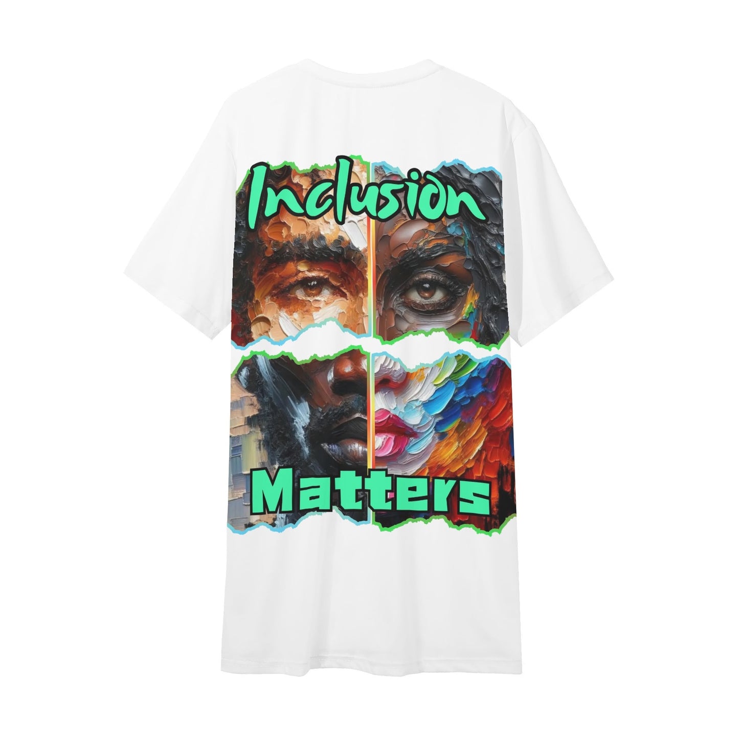 Mens Short Sleeve Soft Feel V-Neck T-Shirt "Inclusion Matters"