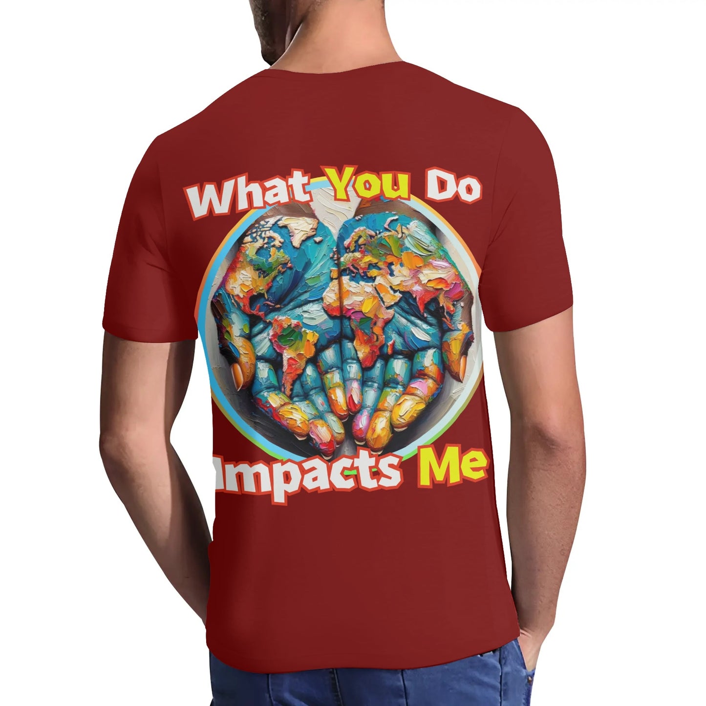 Mens Short Sleeve Soft Feel V-Neck T-Shirt "What You Do..."