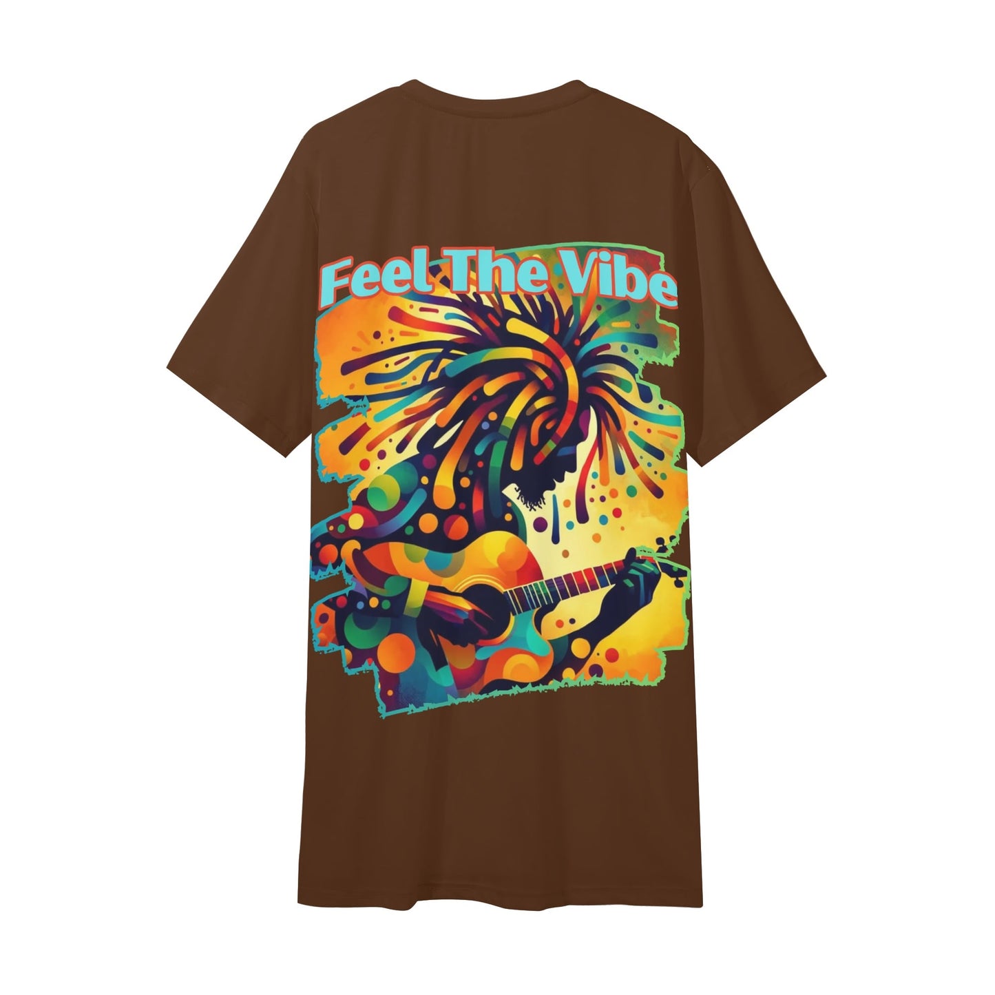 Mens Short Sleeve Soft Feel V-Neck T-Shirt "Feel the Vibe"