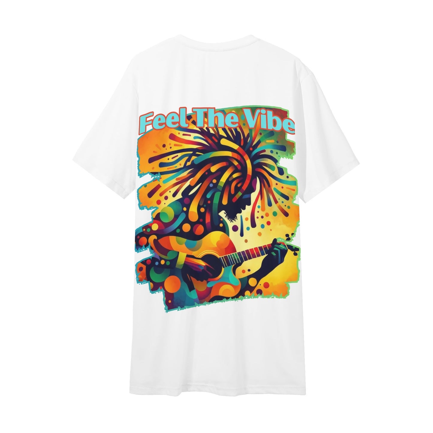 Mens Short Sleeve Soft Feel V-Neck T-Shirt "Feel the Vibe"