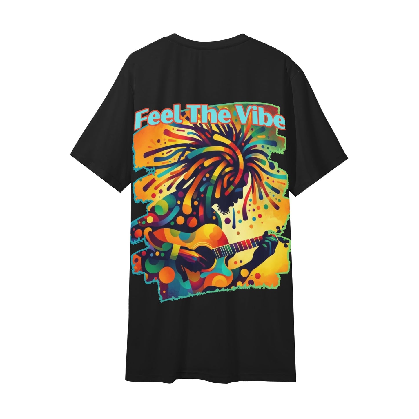 Mens Short Sleeve Soft Feel V-Neck T-Shirt "Feel the Vibe"