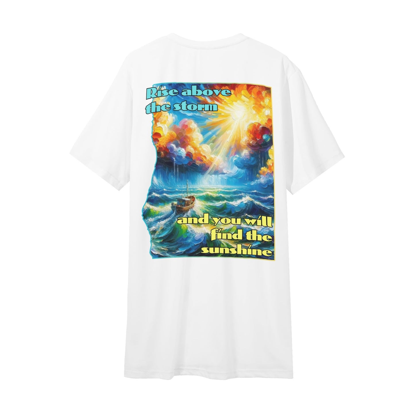 Mens Short Sleeve Soft Feel V-Neck T-Shirt "Rise Above the Storm..."