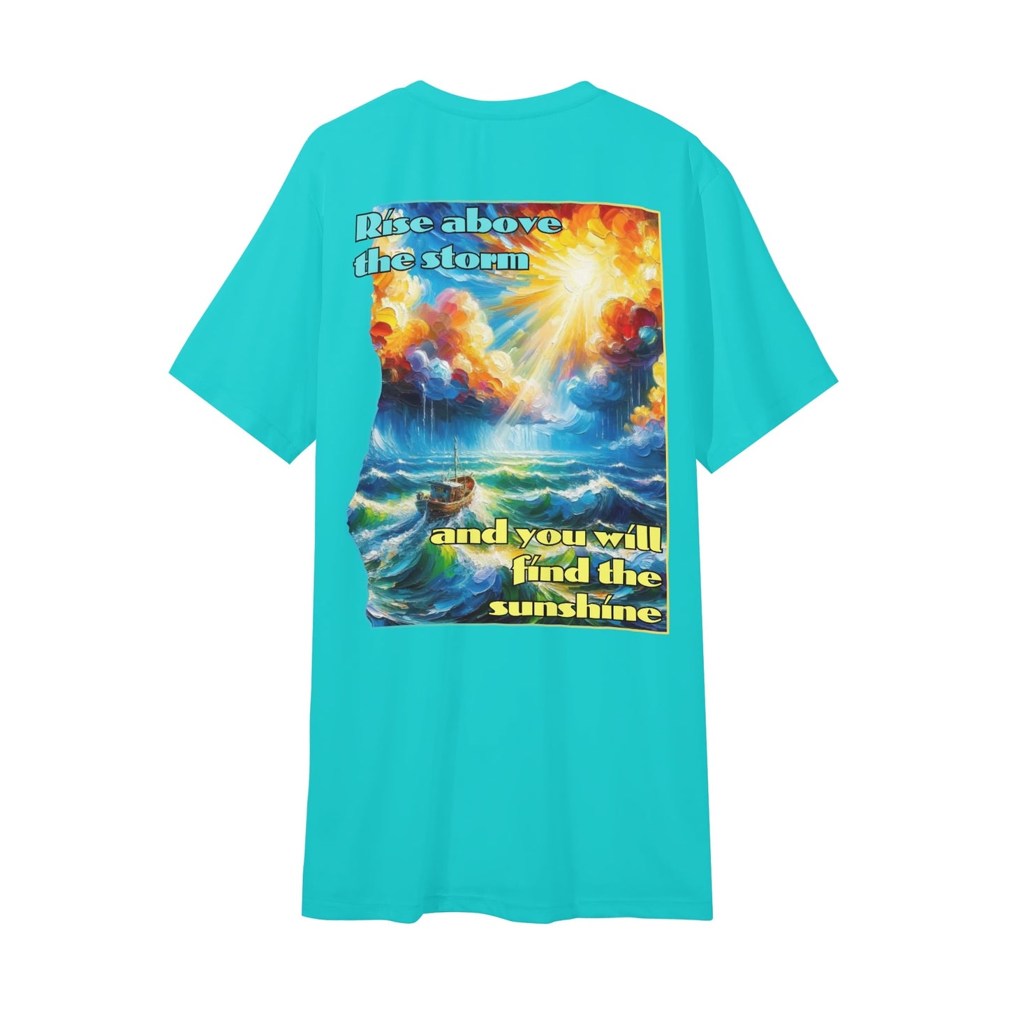 Mens Short Sleeve Soft Feel V-Neck T-Shirt "Rise Above the Storm..."