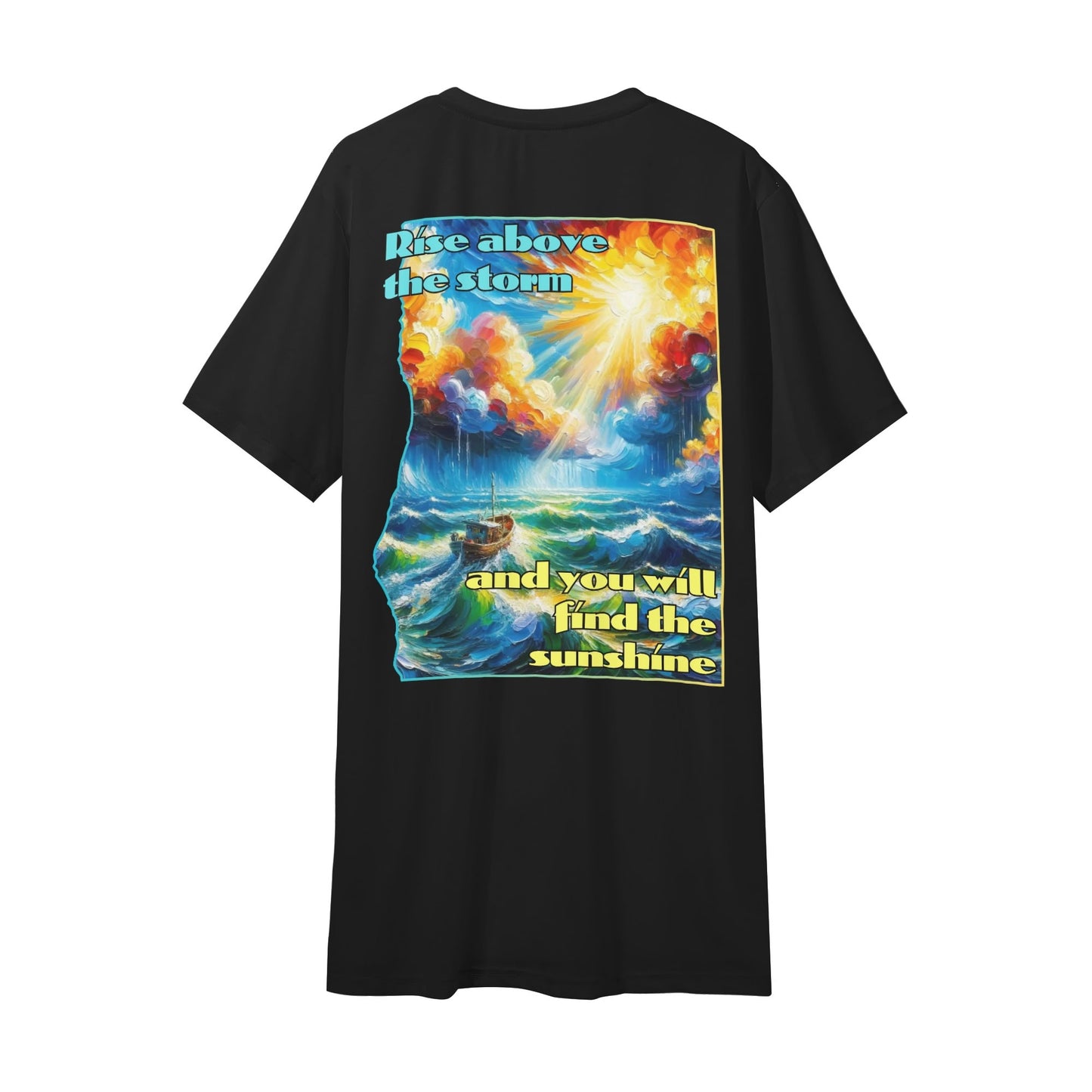 Mens Short Sleeve Soft Feel V-Neck T-Shirt "Rise Above the Storm..."