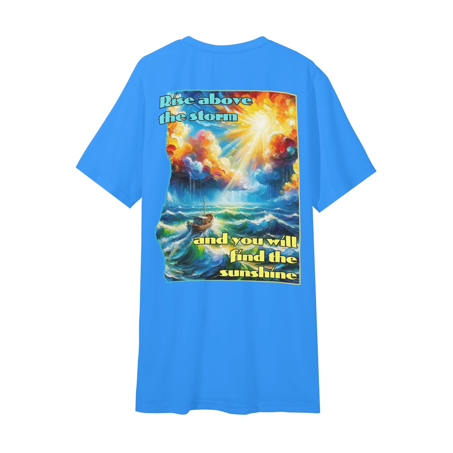 Mens Short Sleeve Soft Feel V-Neck T-Shirt "Rise Above the Storm..."