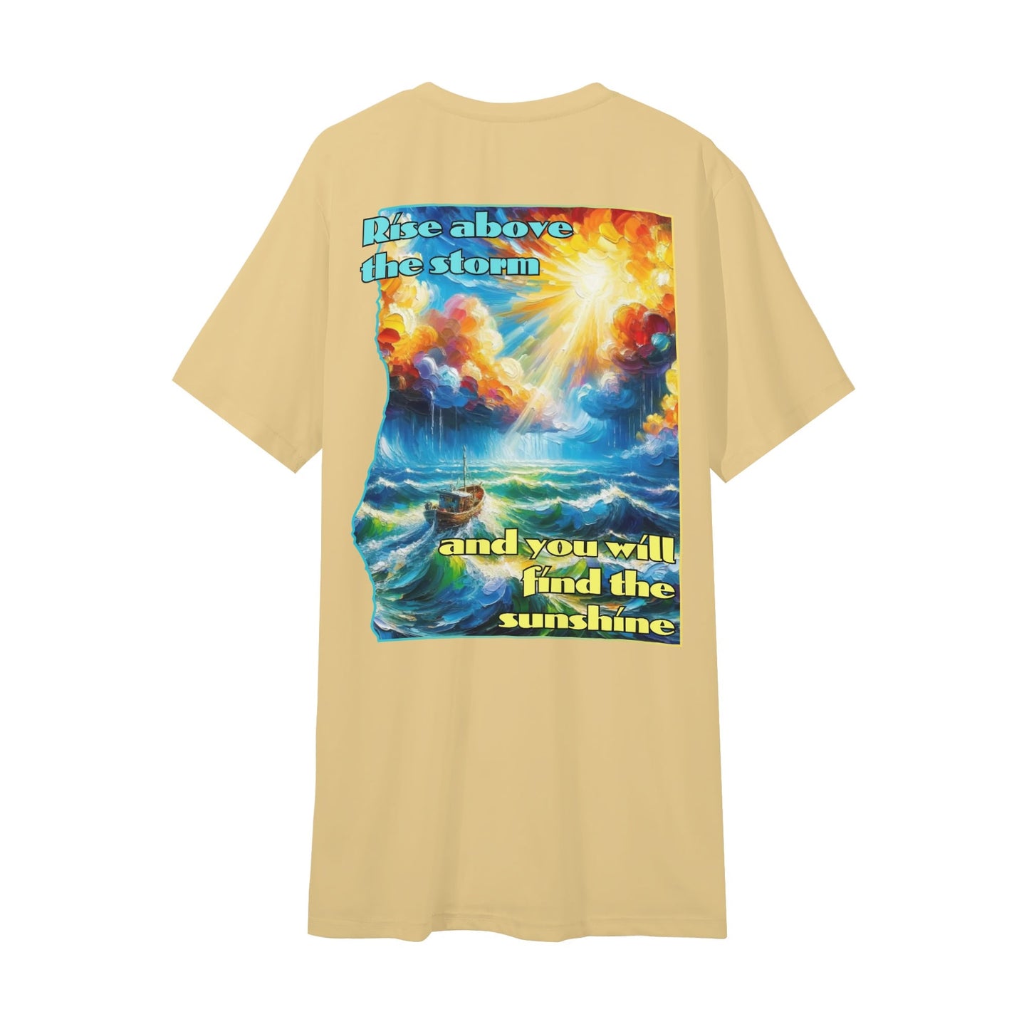 Mens Short Sleeve Soft Feel V-Neck T-Shirt "Rise Above the Storm..."