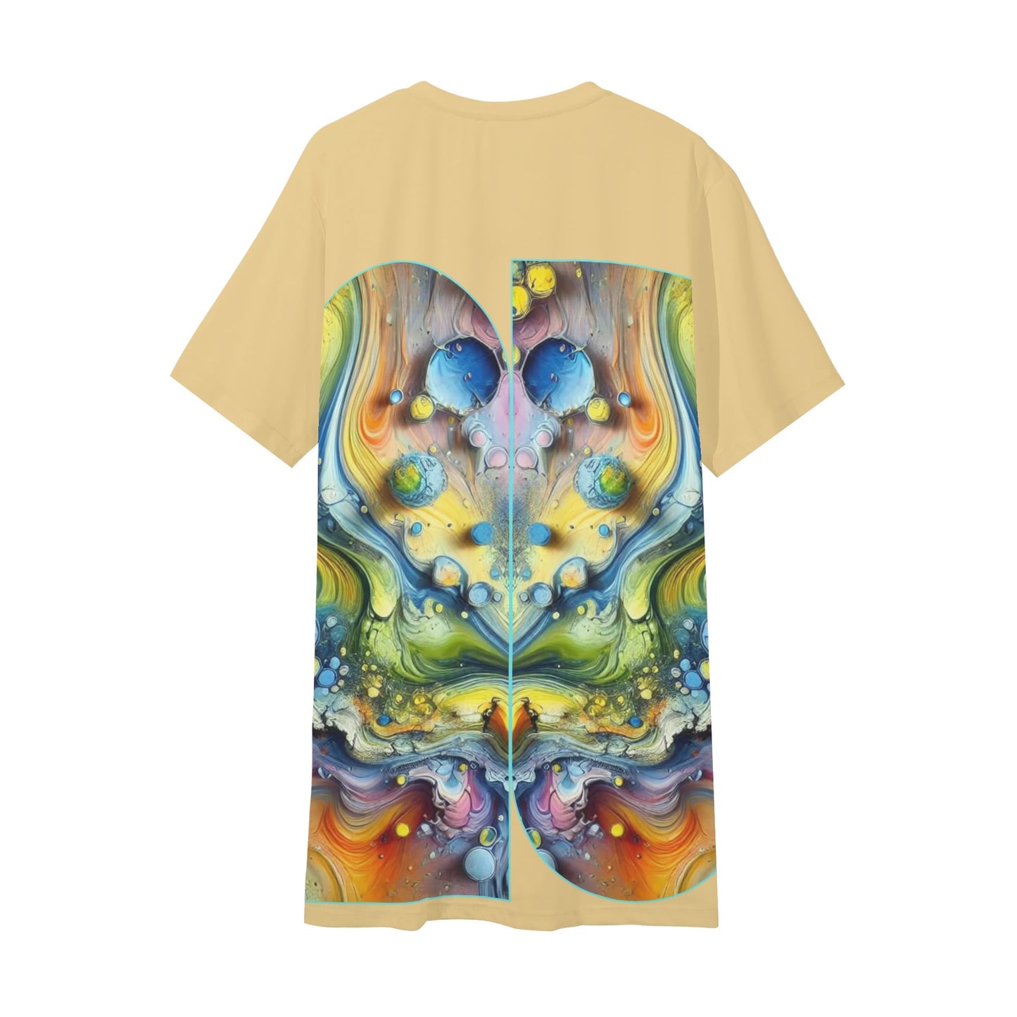 Mens Short Sleeve Soft Feel V-Neck T-Shirt (Abstract Print)