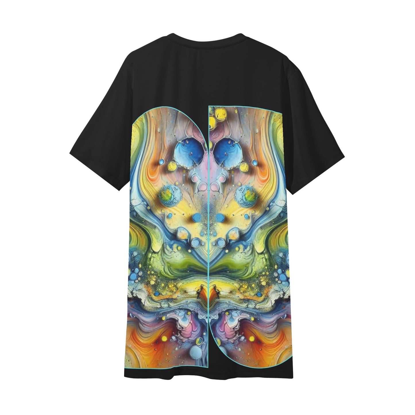 Mens Short Sleeve Soft Feel V-Neck T-Shirt (Abstract Print)