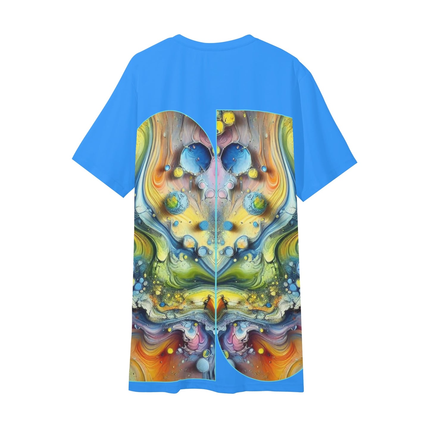 Mens Short Sleeve Soft Feel V-Neck T-Shirt (Abstract Print)