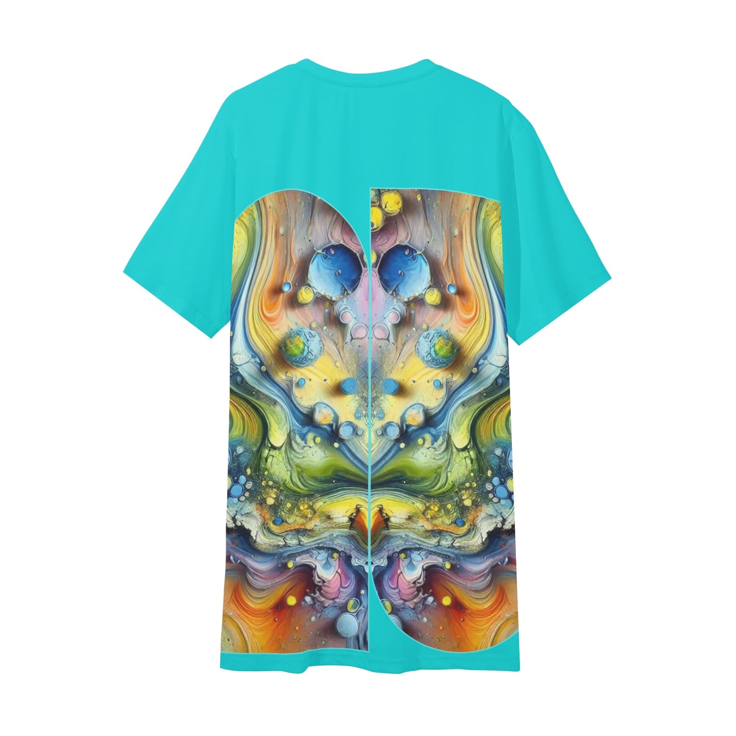 Mens Short Sleeve Soft Feel V-Neck T-Shirt (Abstract Print)