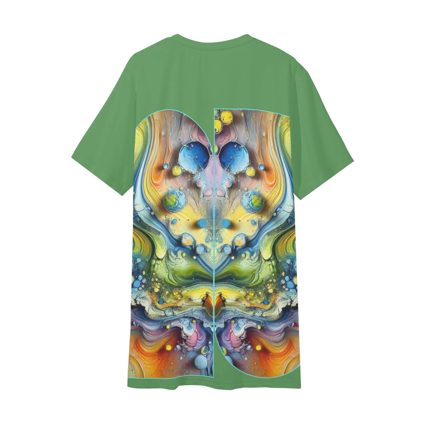 Mens Short Sleeve Soft Feel V-Neck T-Shirt (Abstract Print)