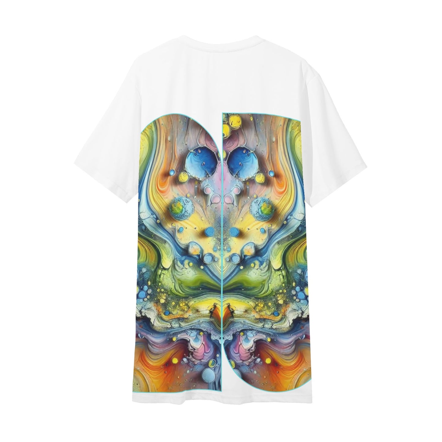 Mens Short Sleeve Soft Feel V-Neck T-Shirt (Abstract Print)