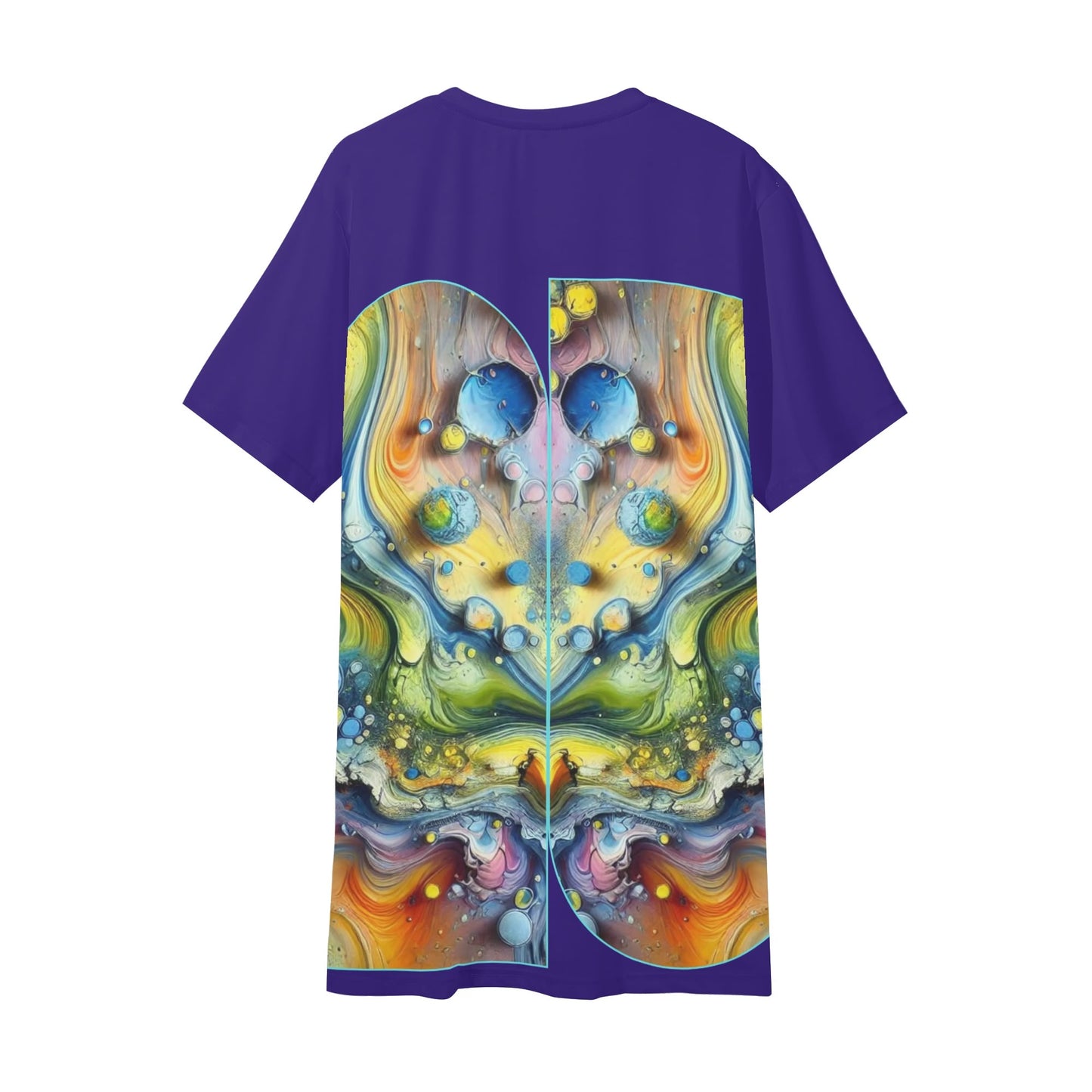 Mens Short Sleeve Soft Feel V-Neck T-Shirt (Abstract Print)