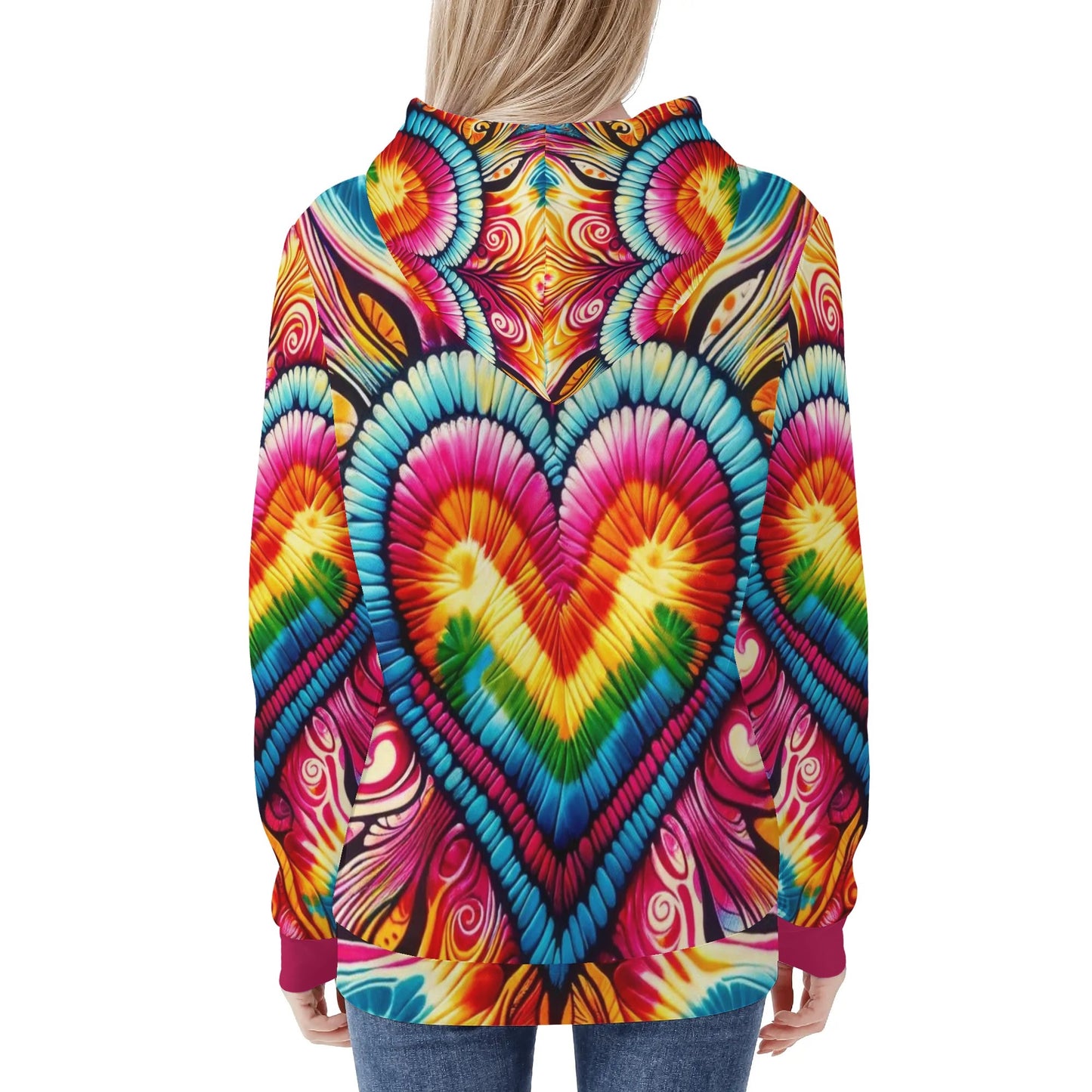 Womens All Over Print Warm Velvet Hoodie