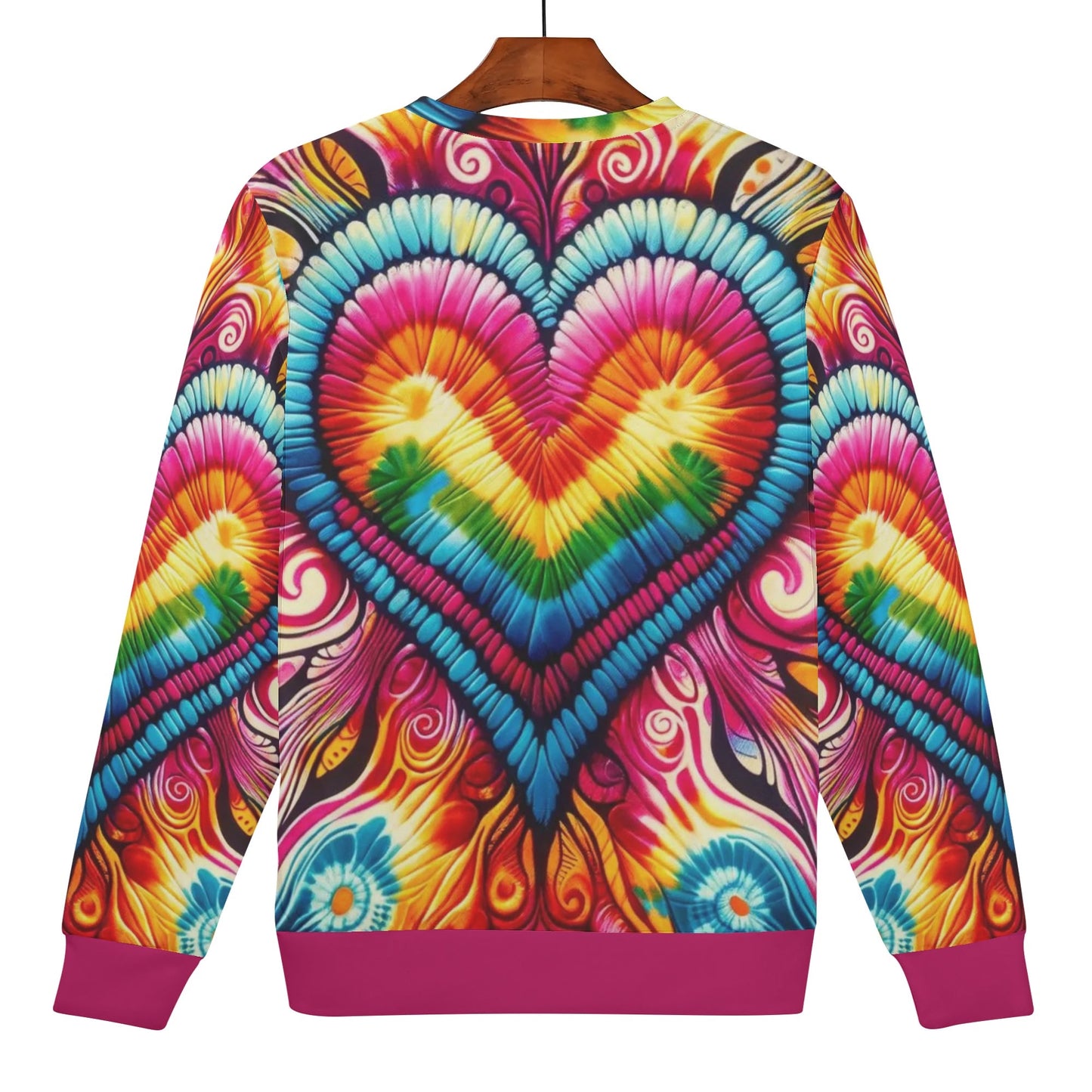 Womens All Over Print Crew Neck Lightweight Sweatshirt "Peace & Love"