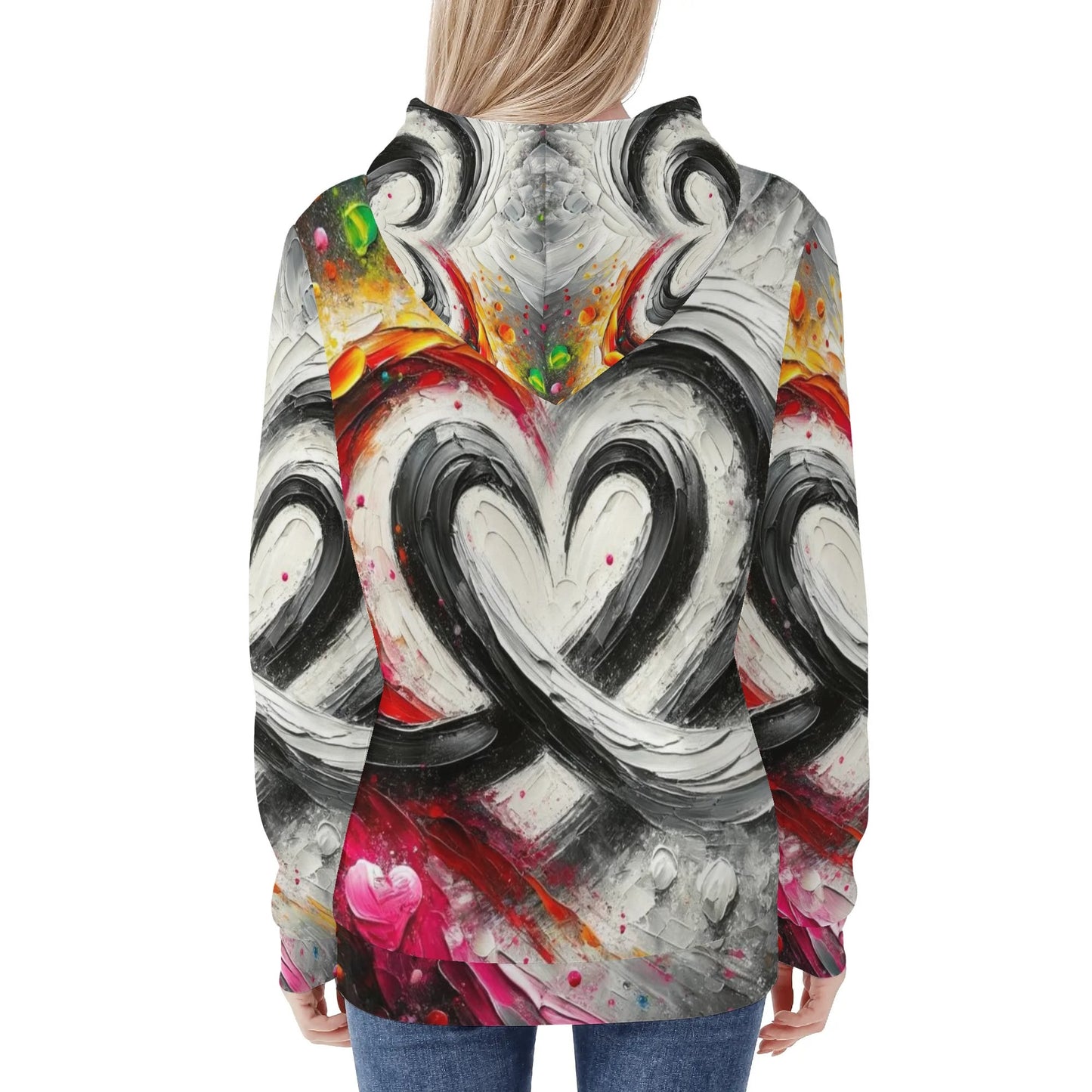 Womens All Over Print Warm Velvet Hoodie