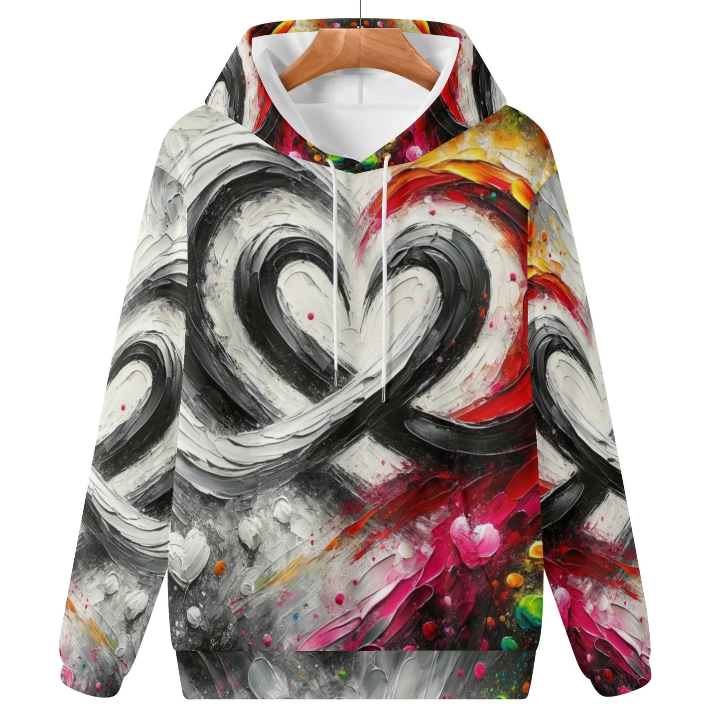 Womens Lightweight All Over Printing Pullover Hoodie "Peace & Love"