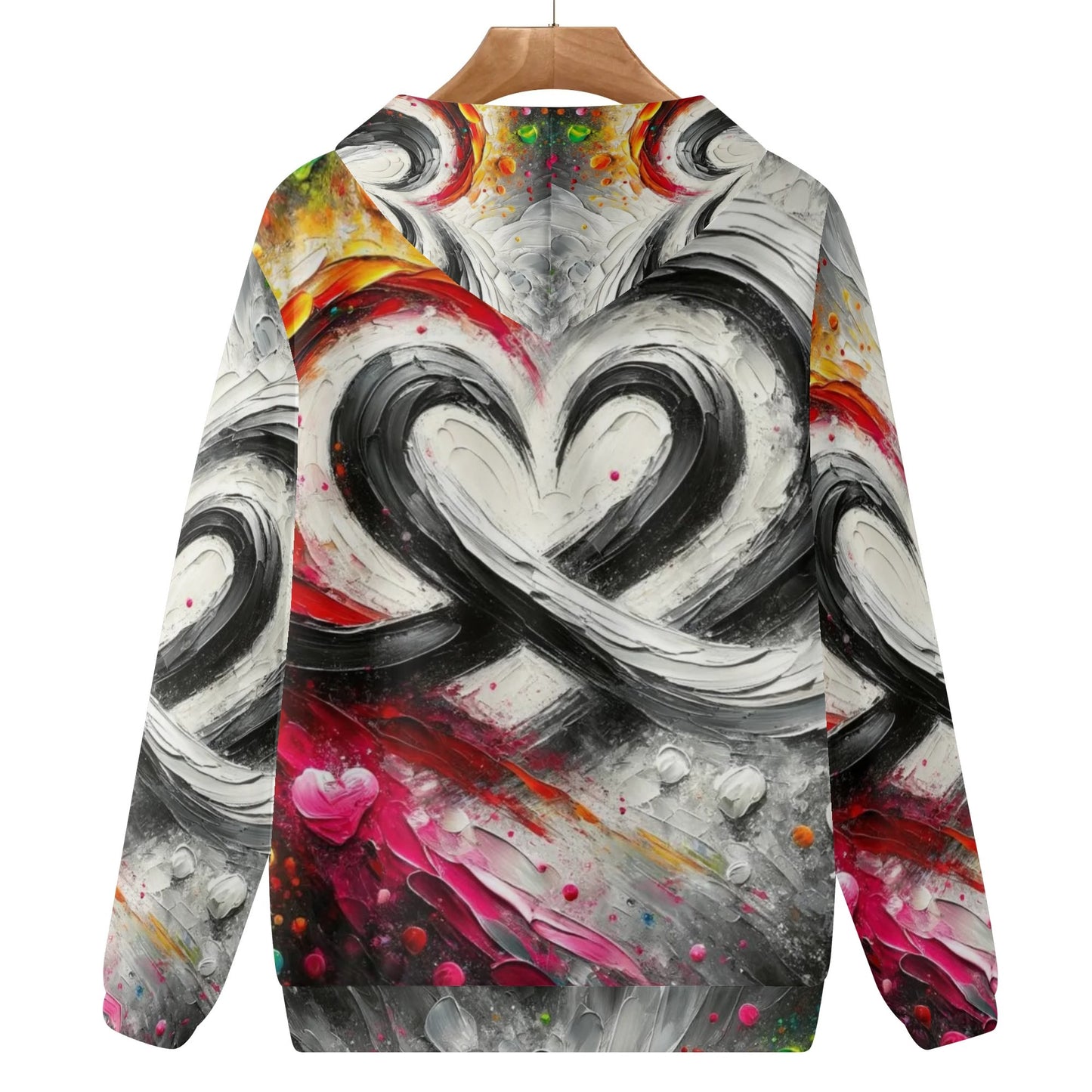 Womens Lightweight All Over Printing Pullover Hoodie "Peace & Love"