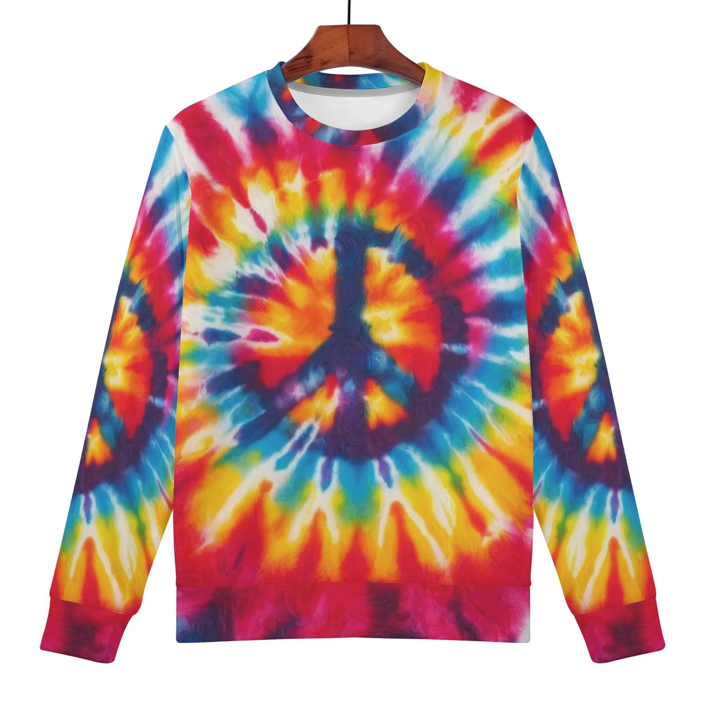 Womens All Over Print Crew Neck Lightweight Sweatshirt "Peace & Love"