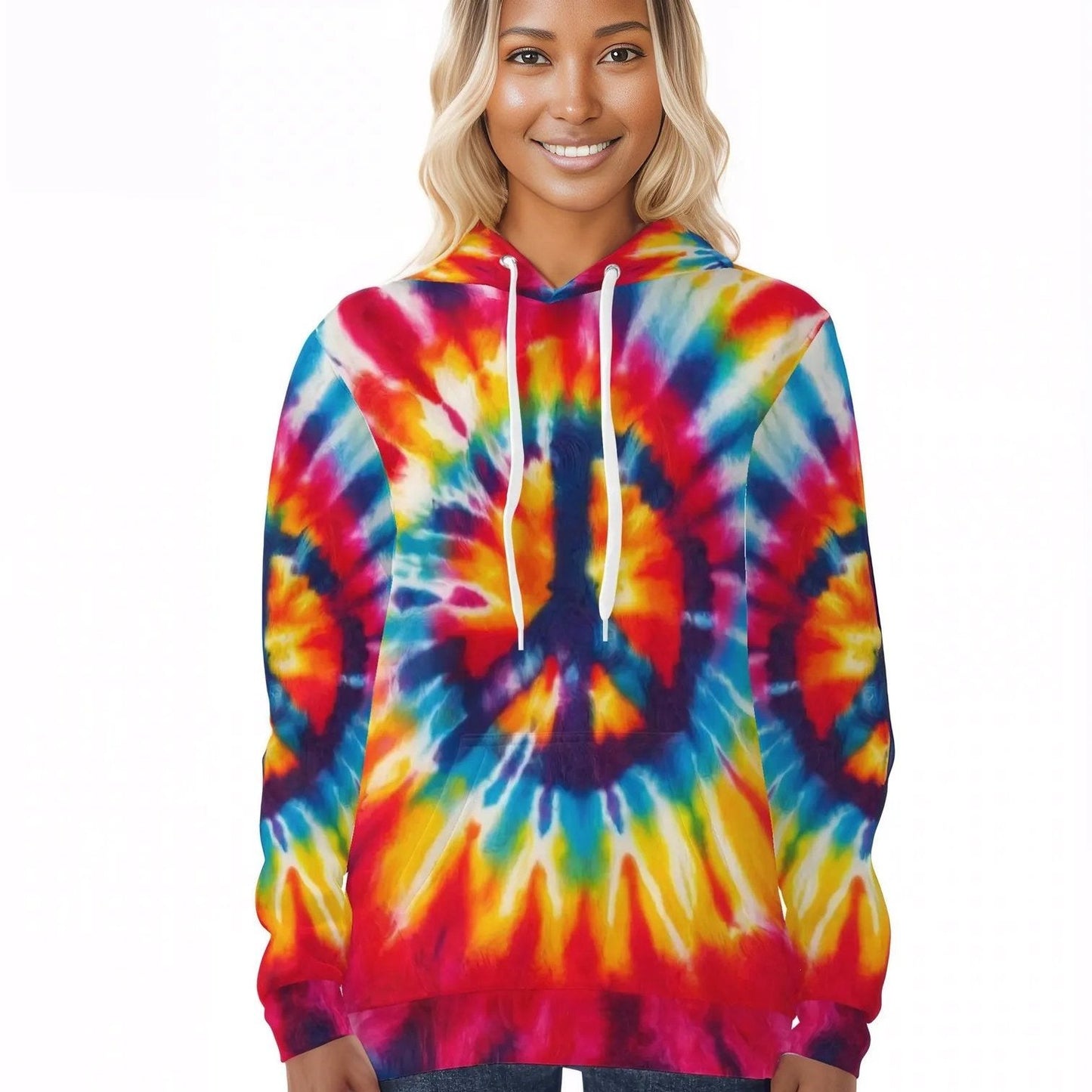 Womens All Over Print Warm Velvet Hoodie