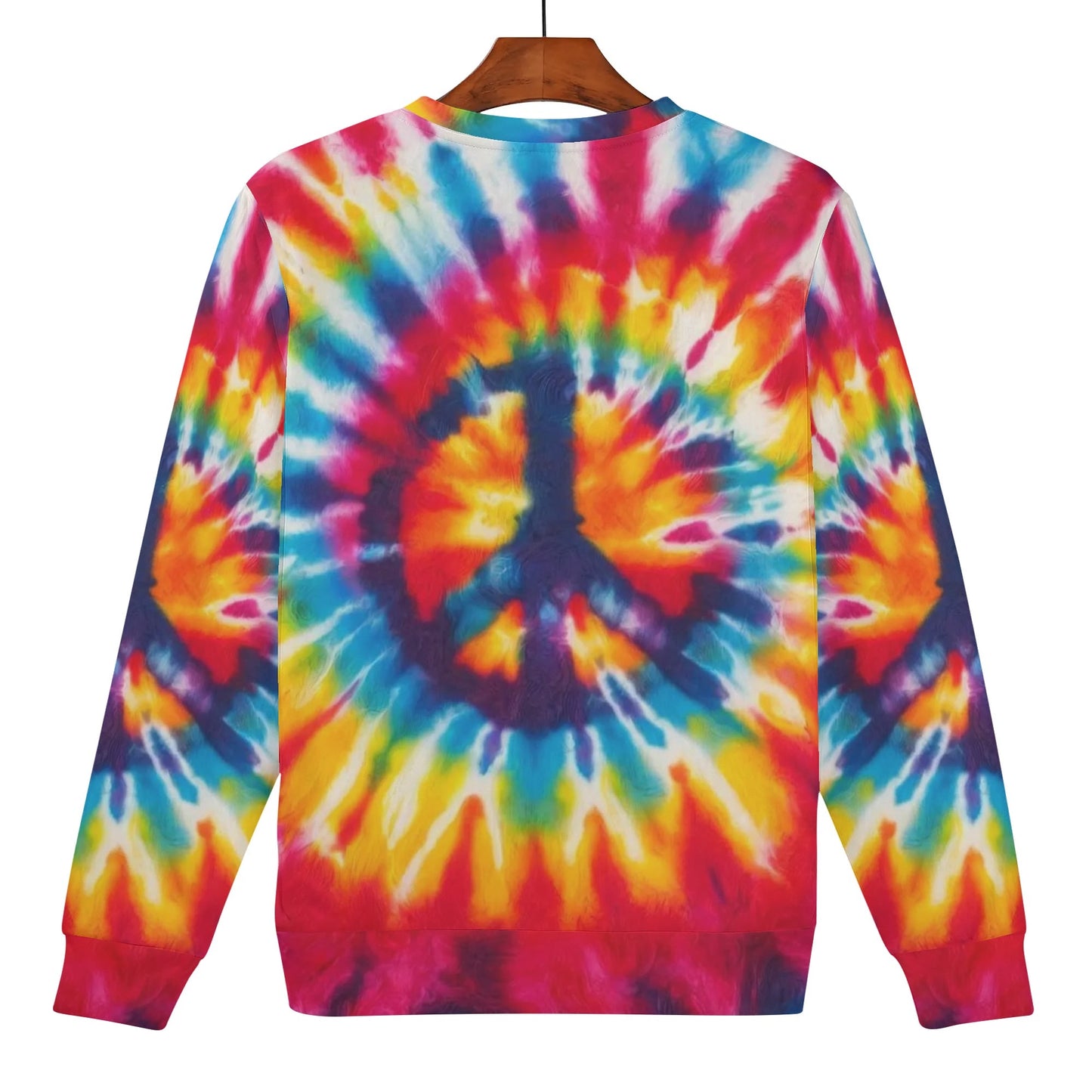 Womens All Over Print Crew Neck Lightweight Sweatshirt "Peace & Love"