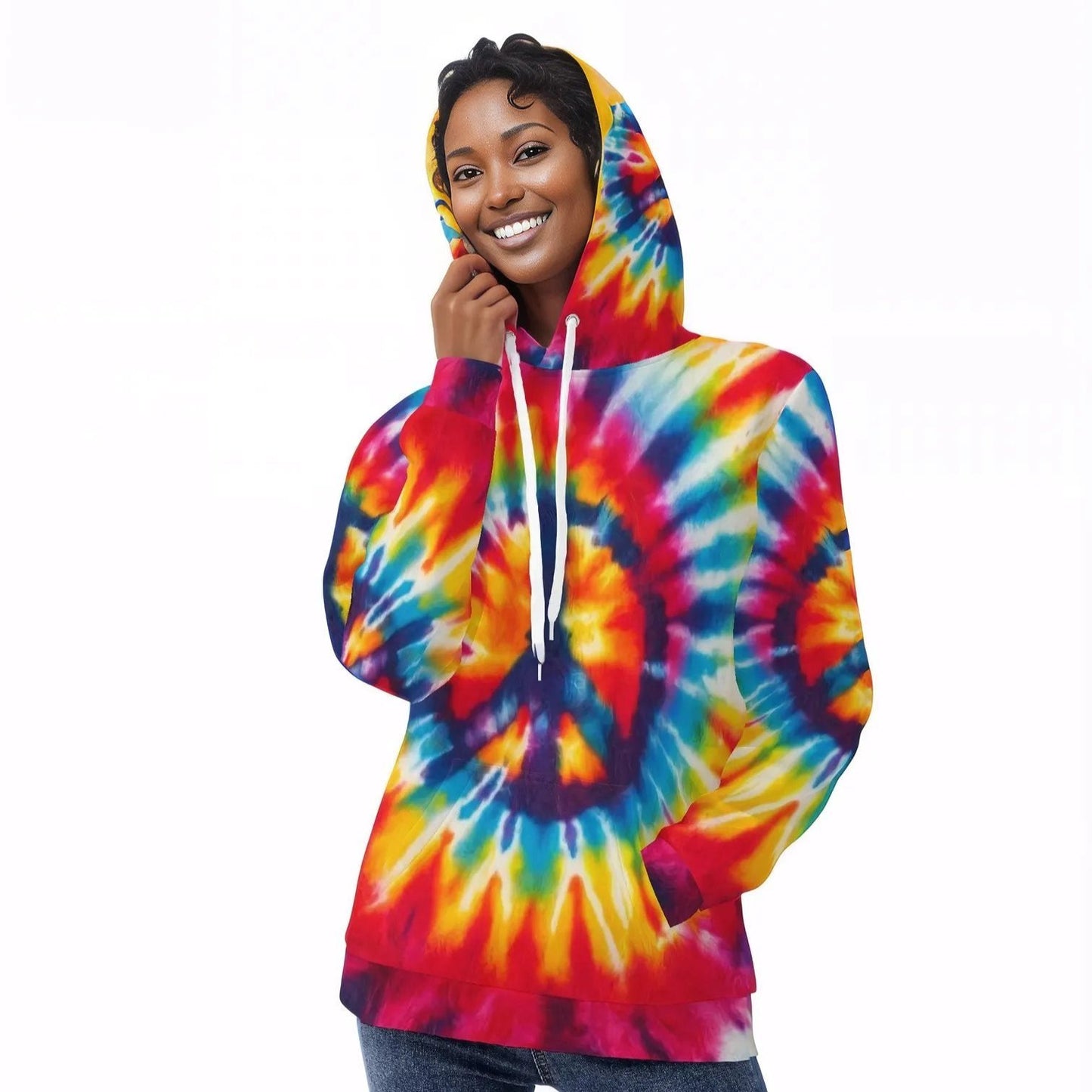 Womens All Over Print Warm Velvet Hoodie