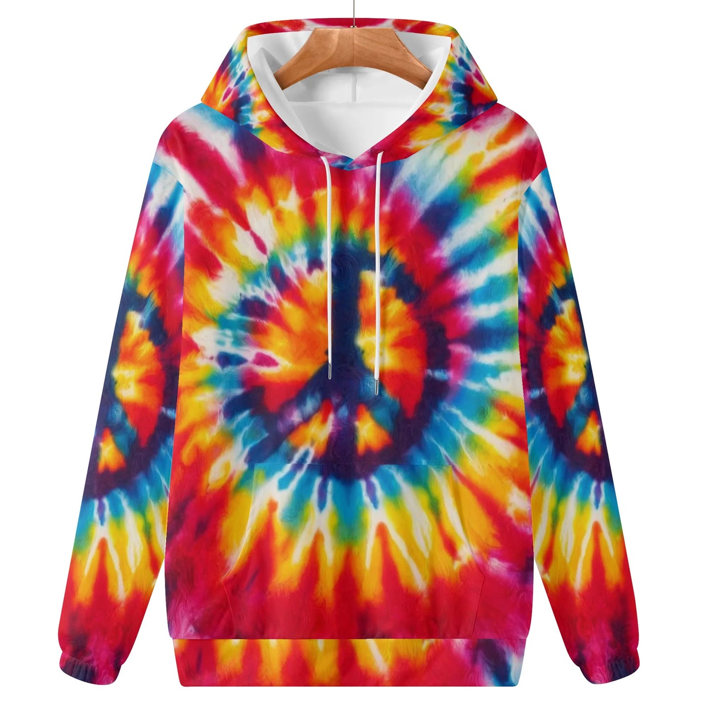 Womens Lightweight All Over Printing Pullover Hoodie "Peace & Love"