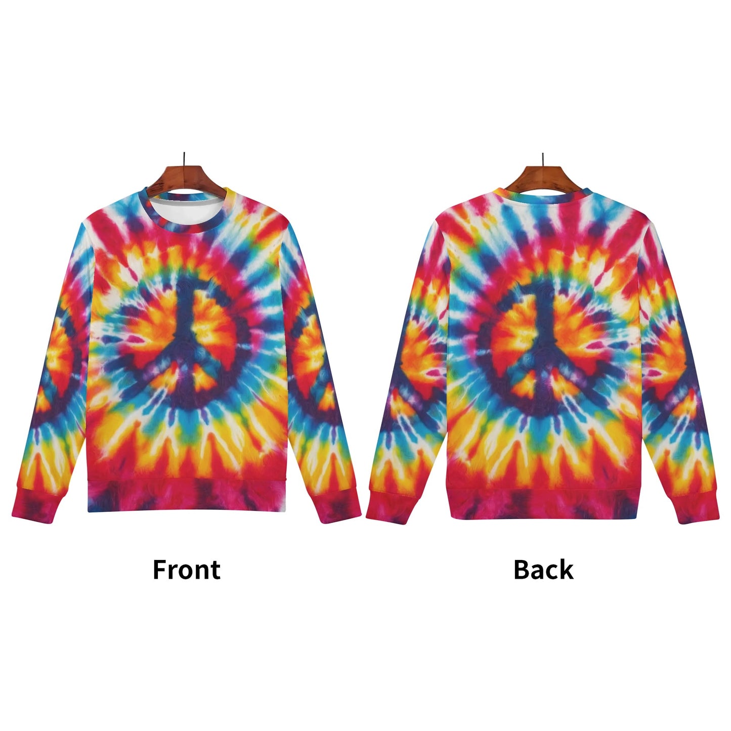 Womens All Over Print Crew Neck Lightweight Sweatshirt "Peace & Love"