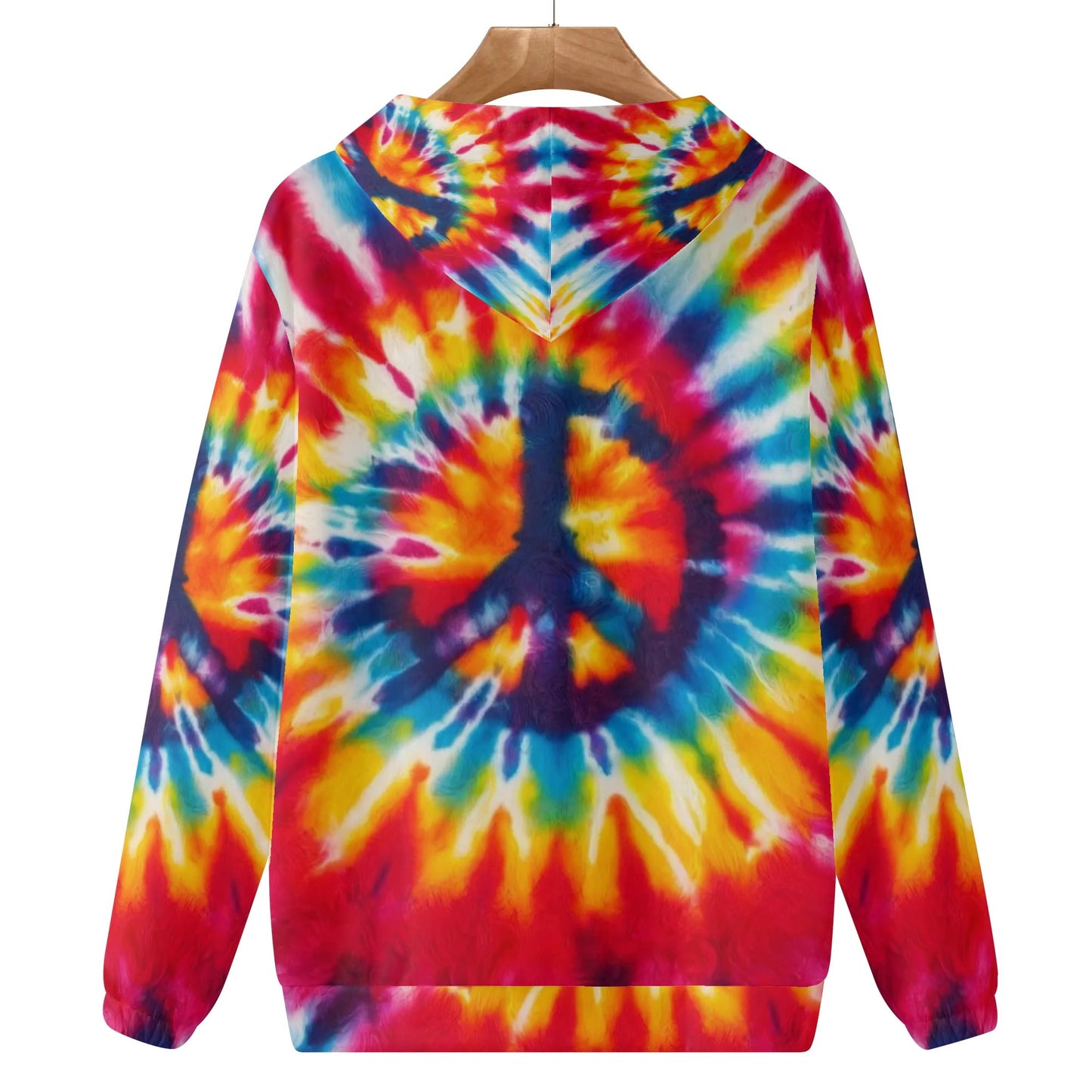 Womens Lightweight All Over Printing Pullover Hoodie "Peace & Love"