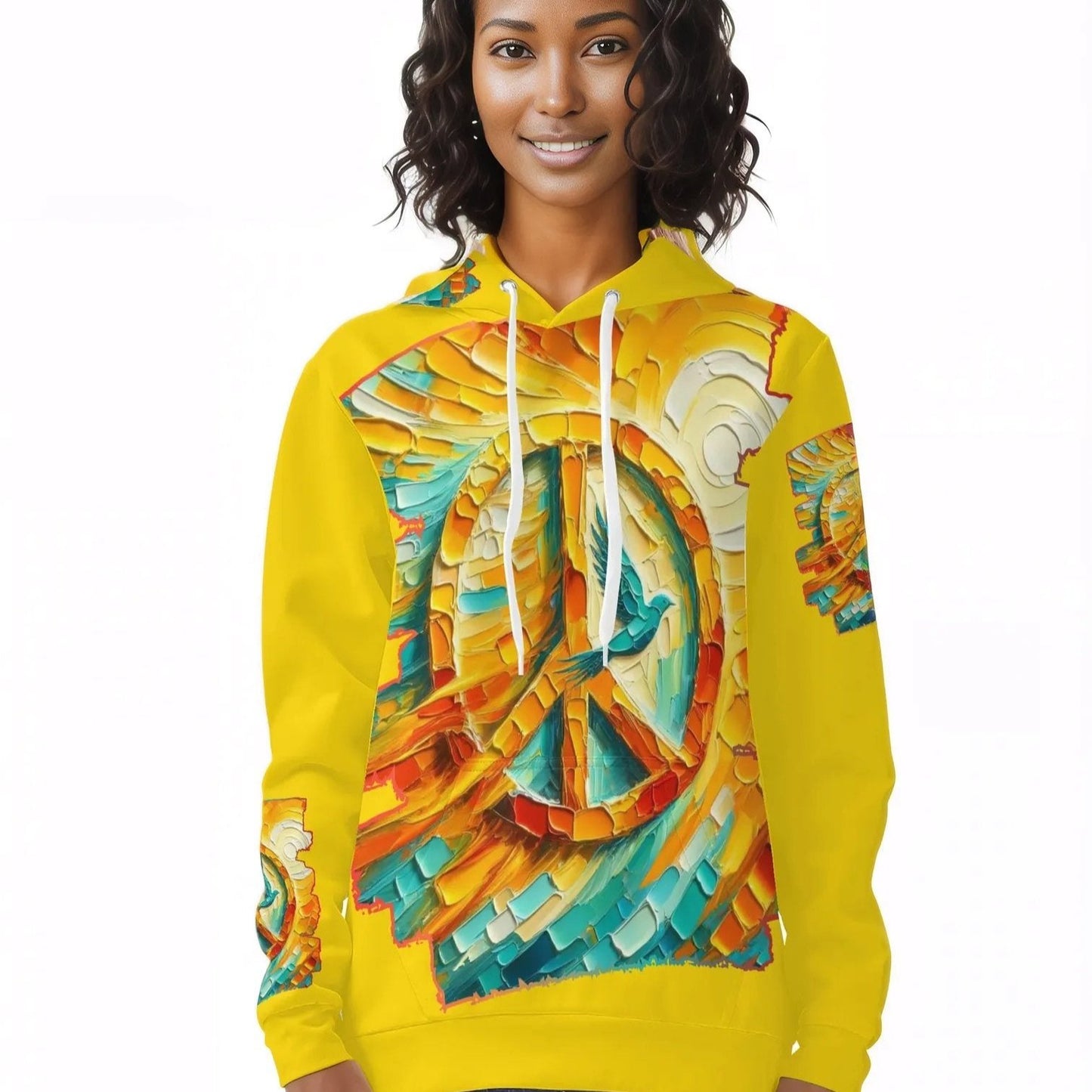 Womens All Over Print Warm Velvet Hoodie