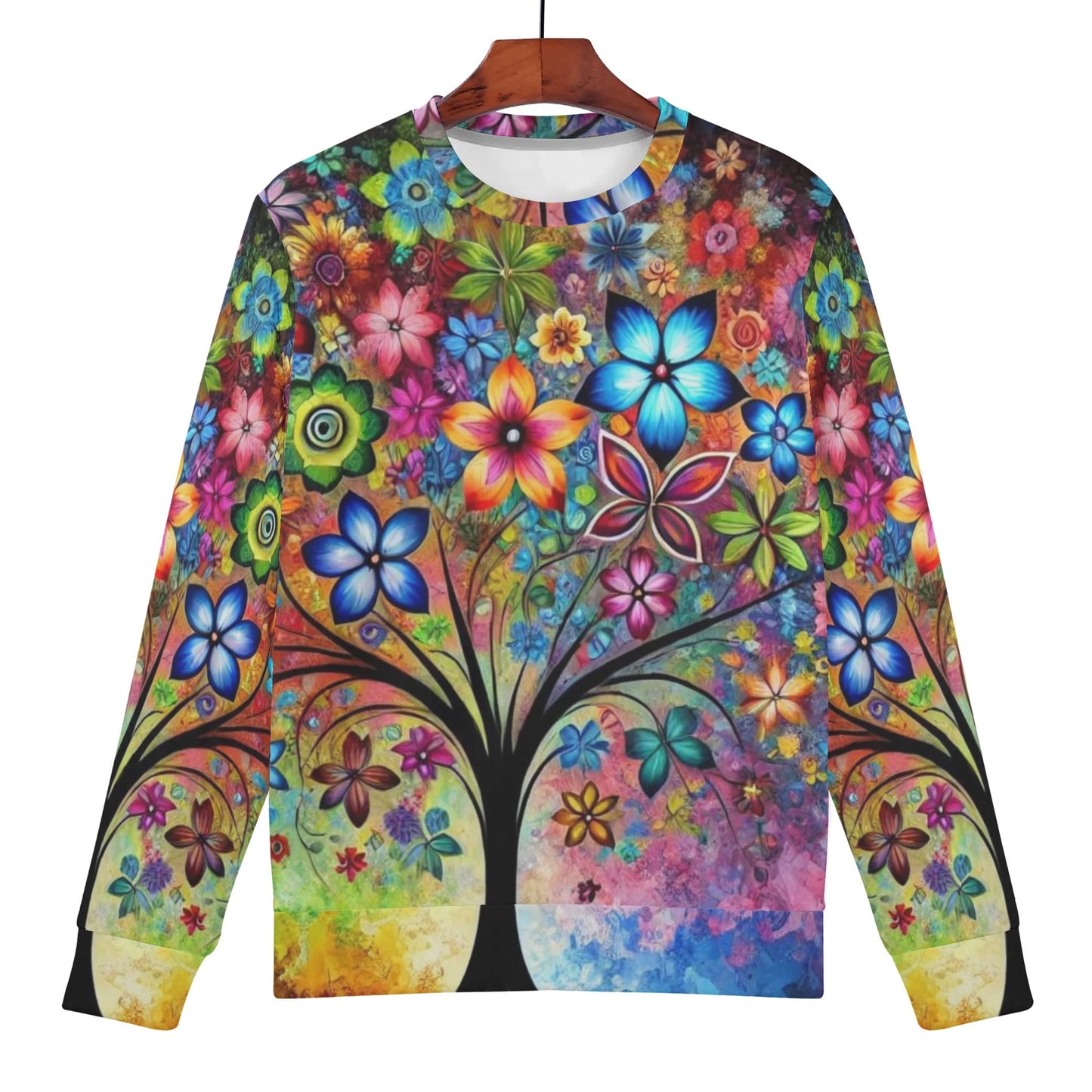 Womens All Over Print Crew Neck Lightweight Sweatshirt "Nature"