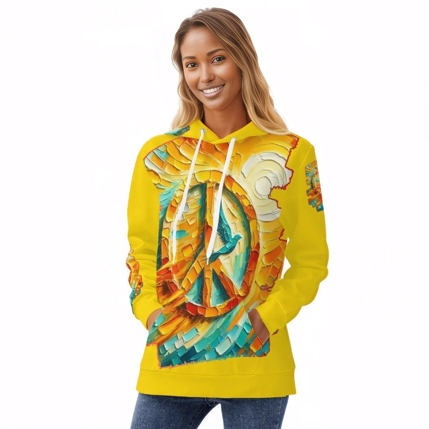 Womens All Over Print Warm Velvet Hoodie