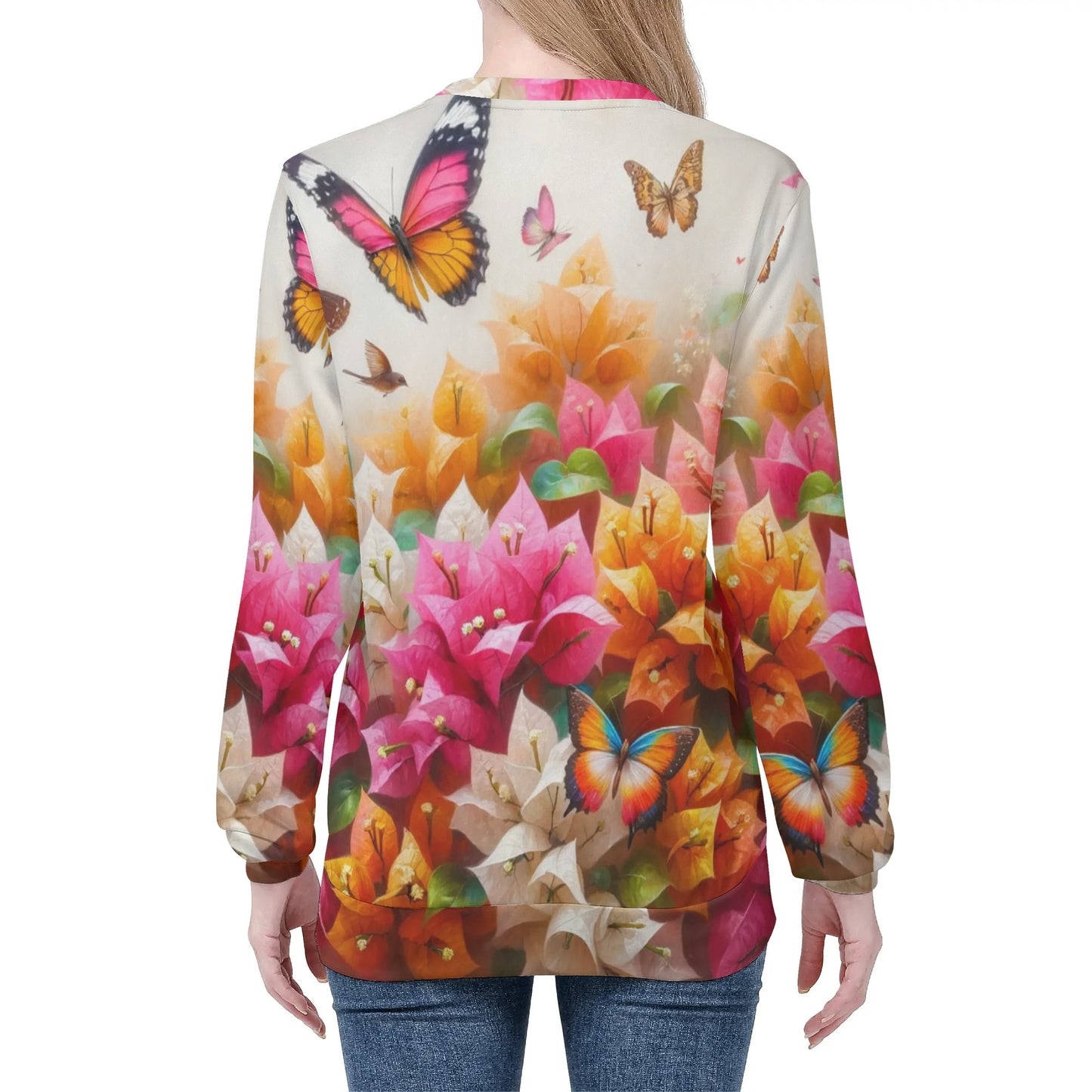 Womens All Over Print Crew Neck Lightweight Sweatshirt "Nature"