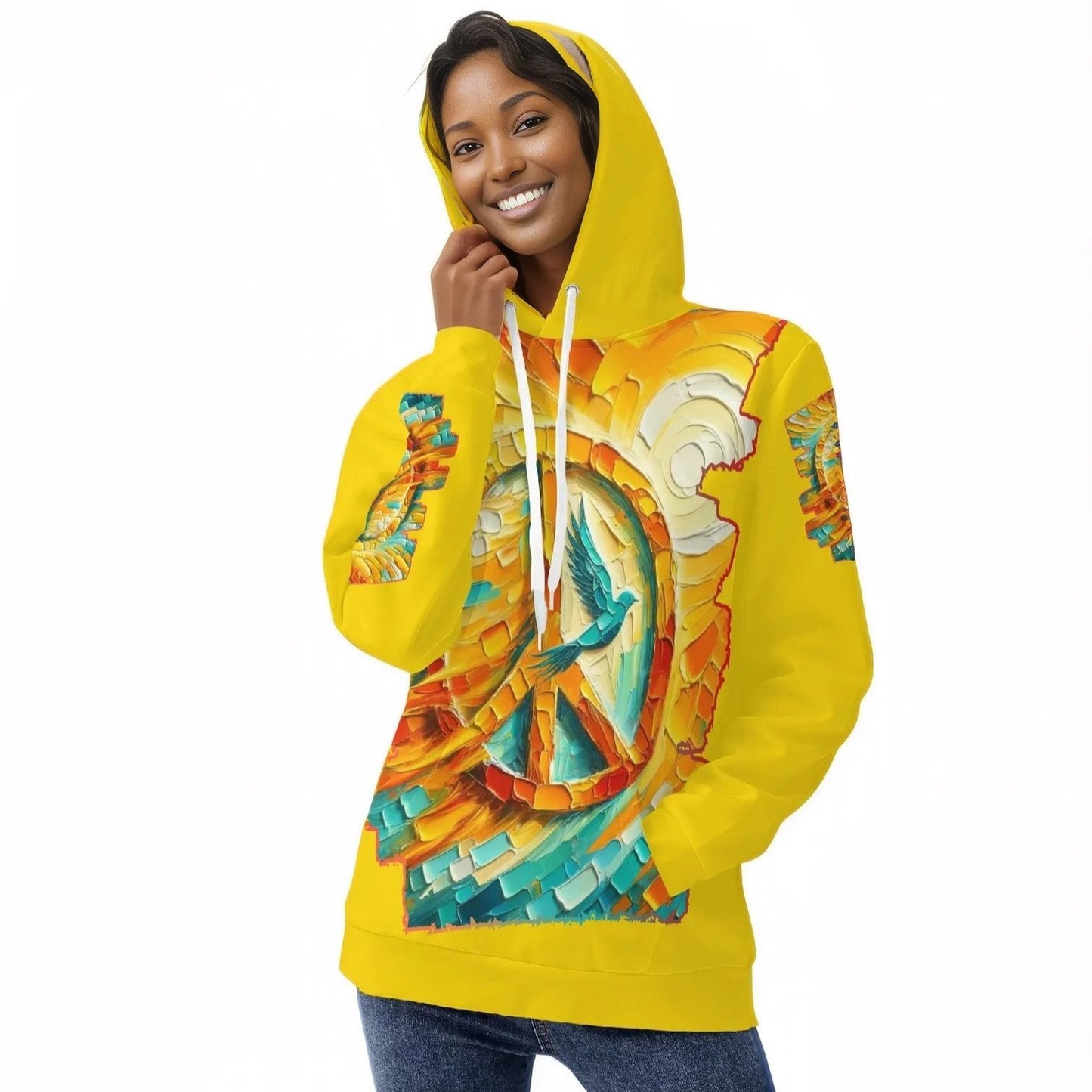 Womens All Over Print Warm Velvet Hoodie