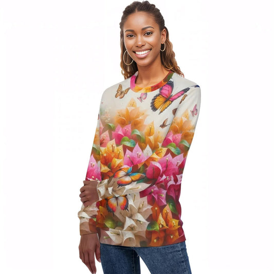 Womens All Over Print Crew Neck Lightweight Sweatshirt "Nature"