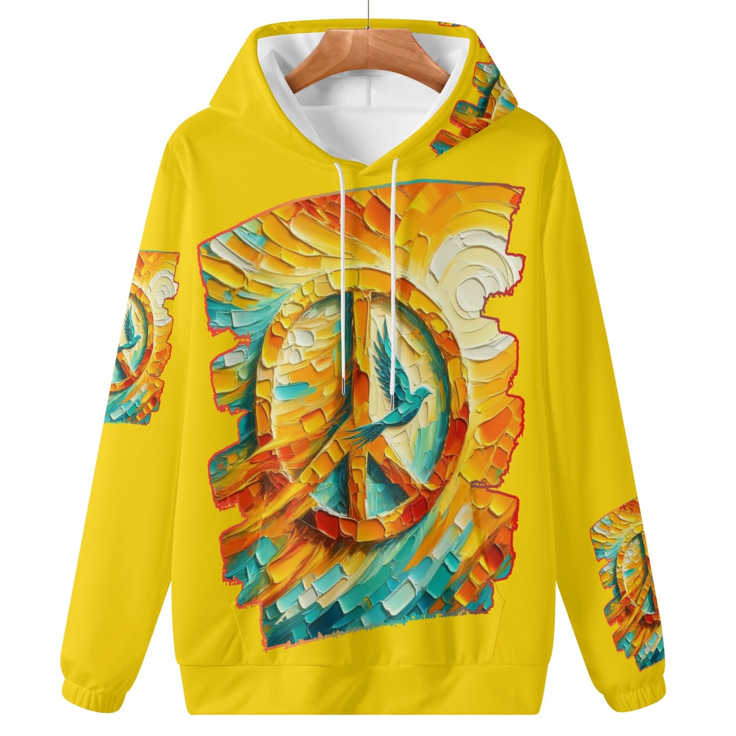 Womens Lightweight All Over Printing Pullover Hoodie "Peace"