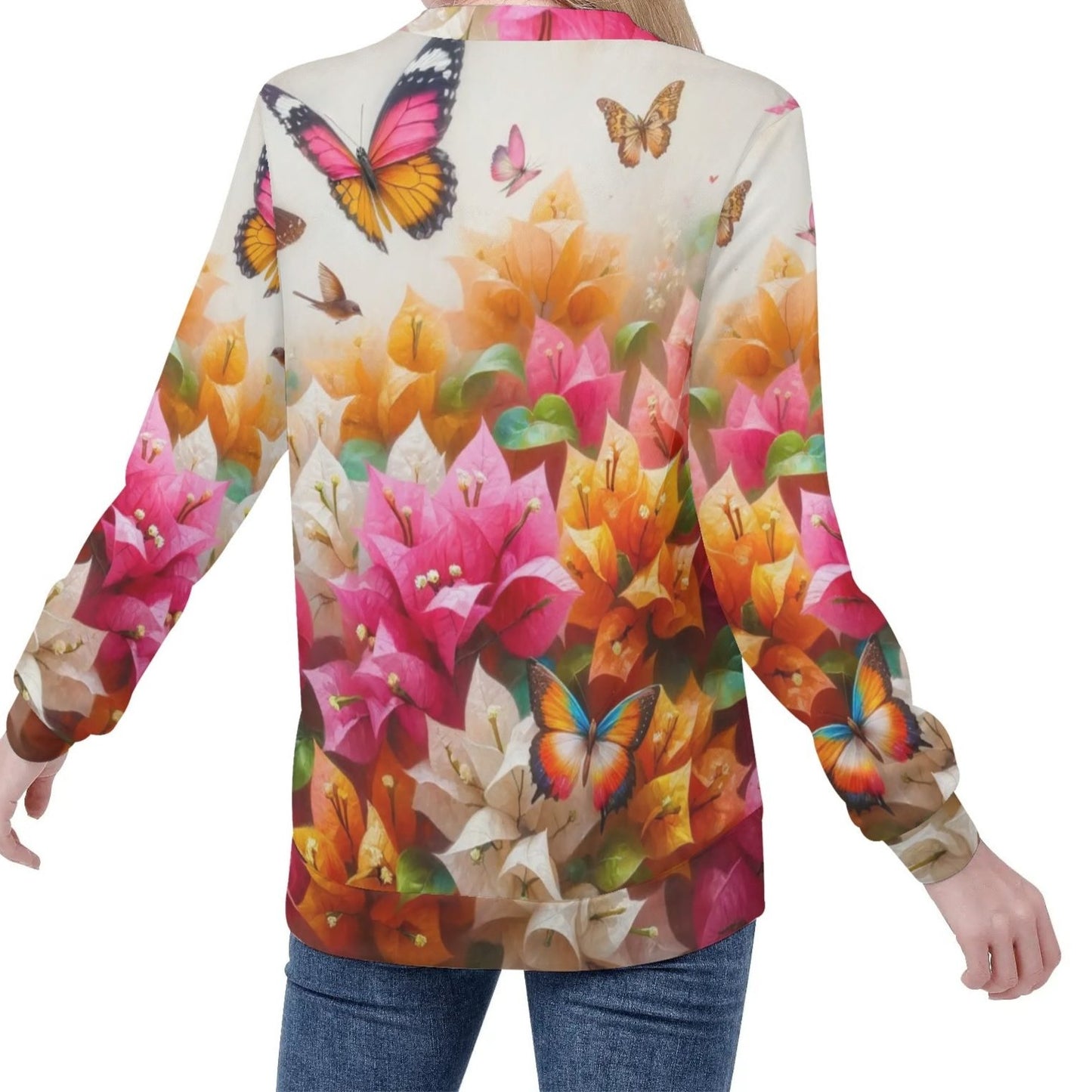 Womens All Over Print Crew Neck Lightweight Sweatshirt "Nature"