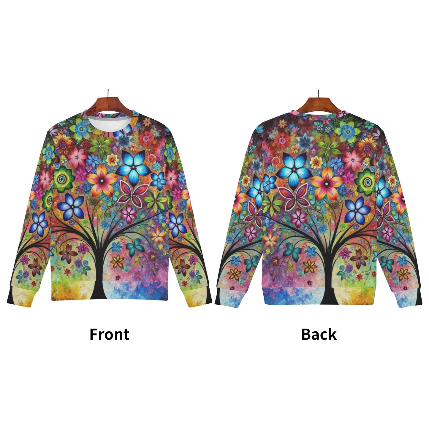 Womens All Over Print Crew Neck Lightweight Sweatshirt "Nature"