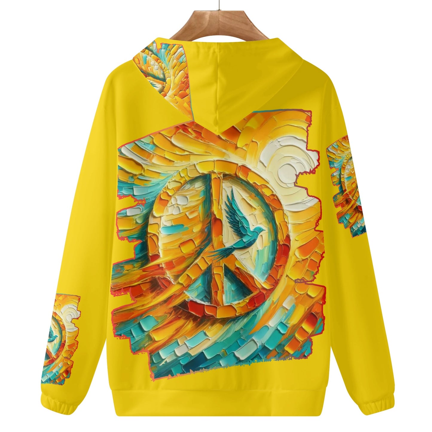 Womens Lightweight All Over Printing Pullover Hoodie "Peace"