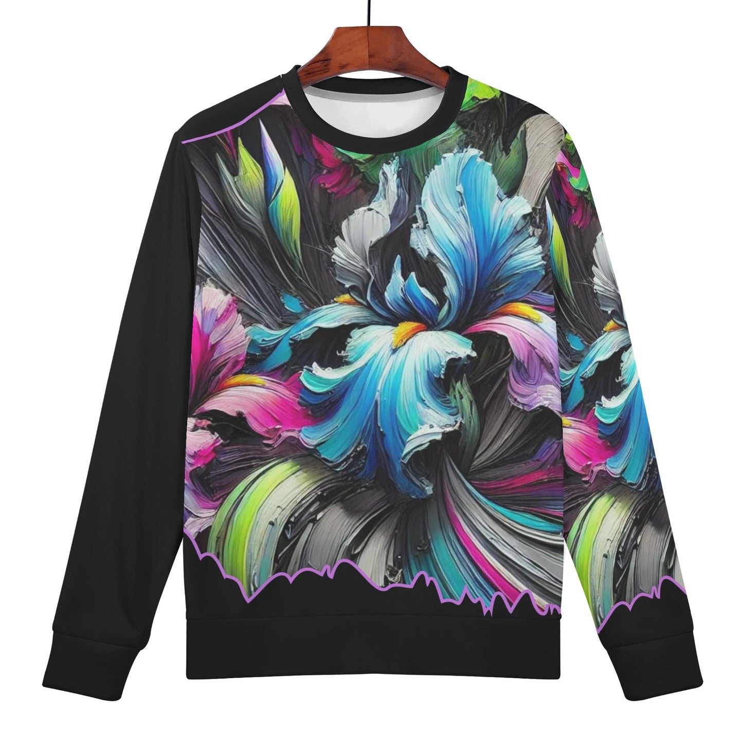 Womens All Over Print Crew Neck Lightweight Sweatshirt "Floral Print"