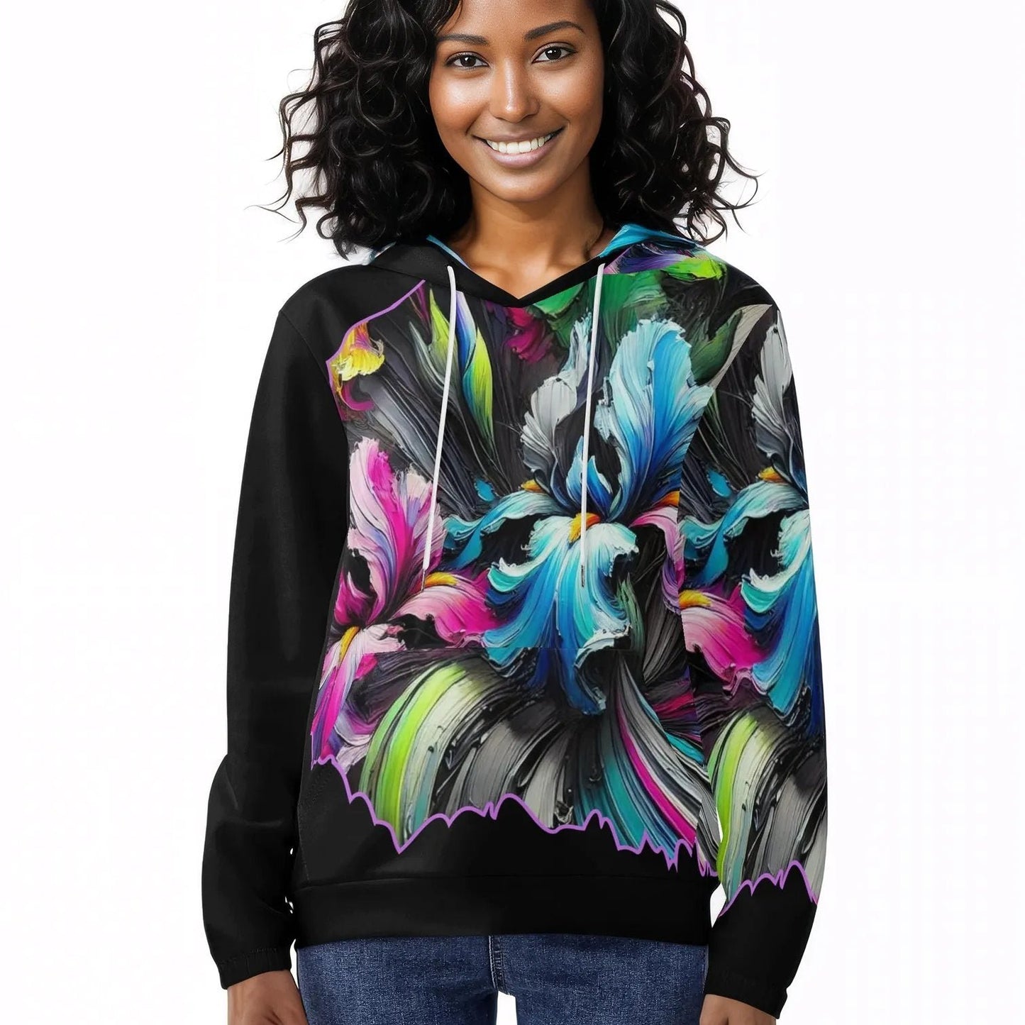 Womens Lightweight All Over Printing Pullover Hoodie