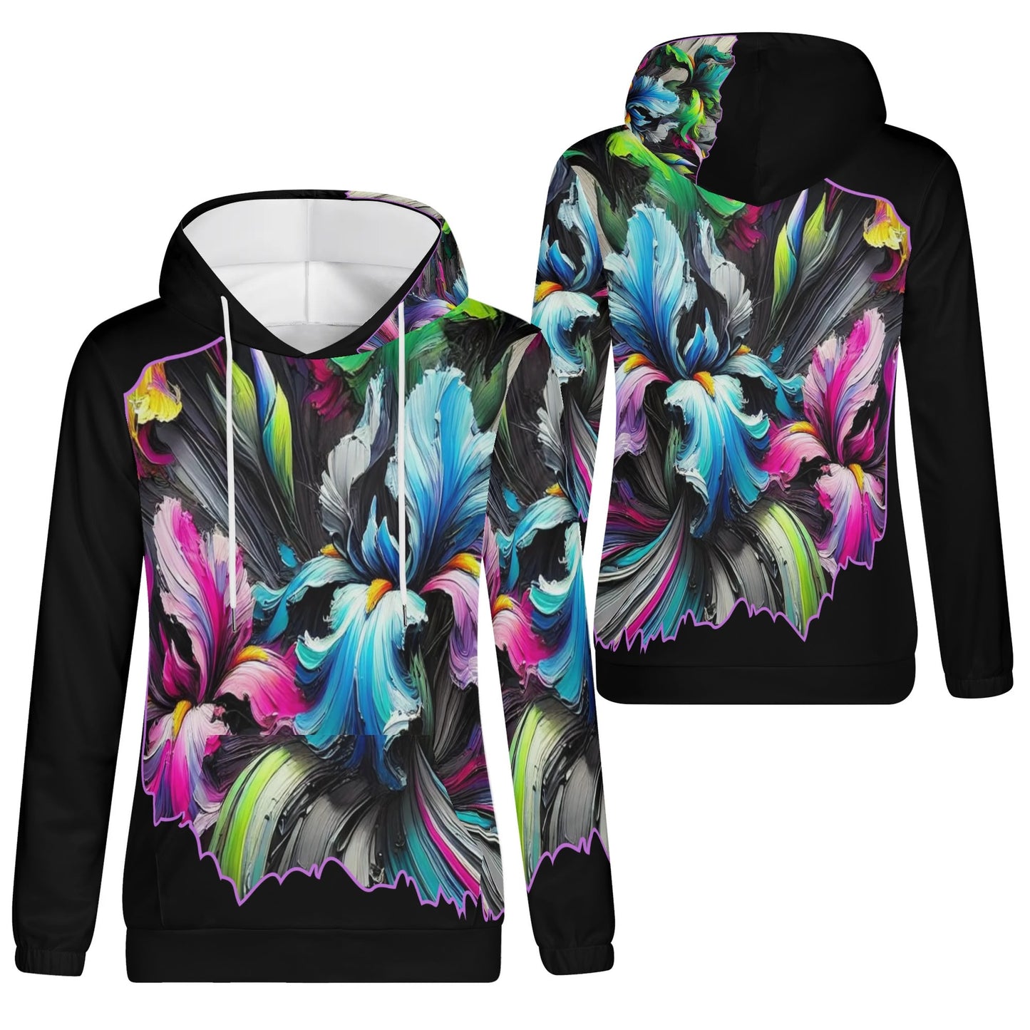 Womens Lightweight All Over Printing Pullover Hoodie