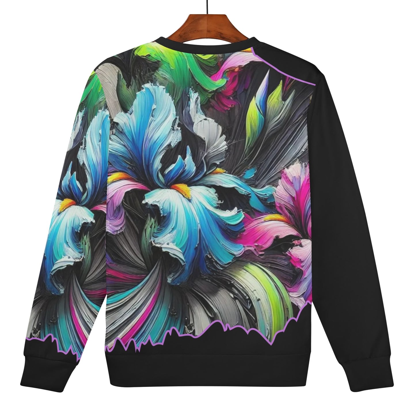 Womens All Over Print Crew Neck Lightweight Sweatshirt "Floral Print"